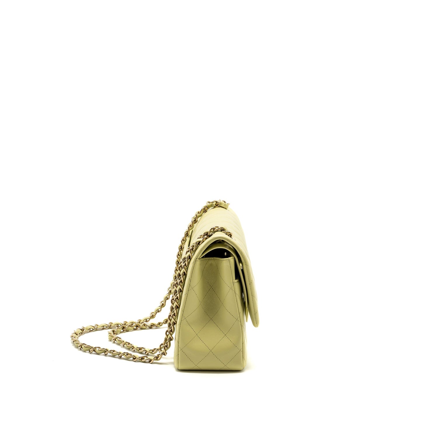 Chanel 23C jumbo classic double flap bag lambskin light green L (microchip)