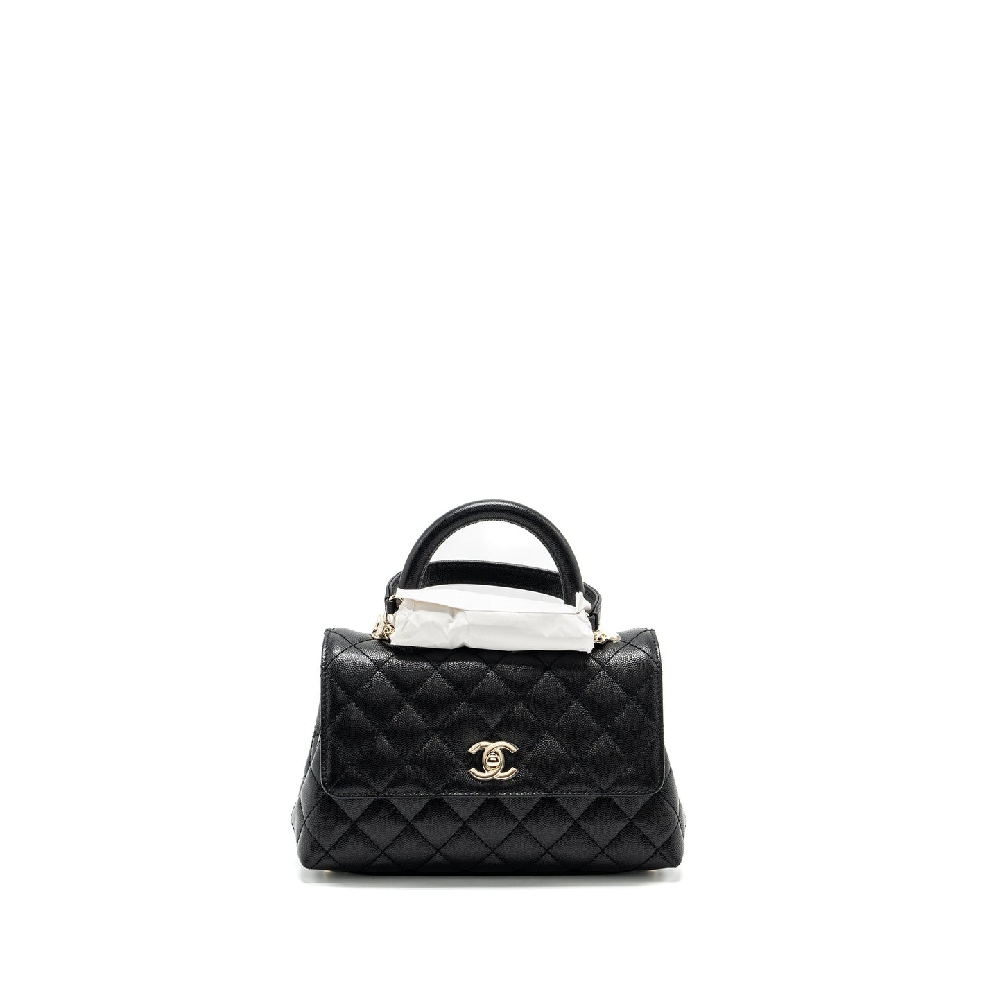 Chanel Small Coco Handle Caviar black L (microchip)