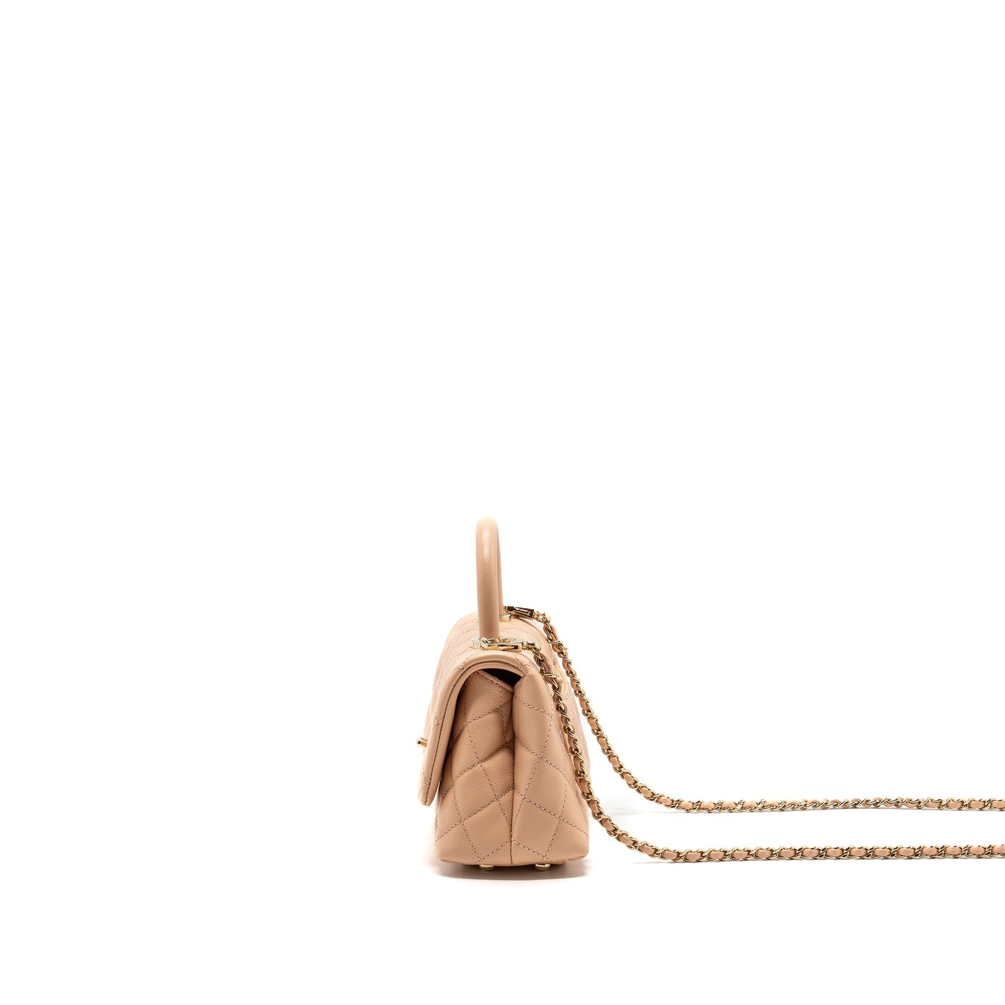 Chanel Mini Coco Handle Caviar Beige L