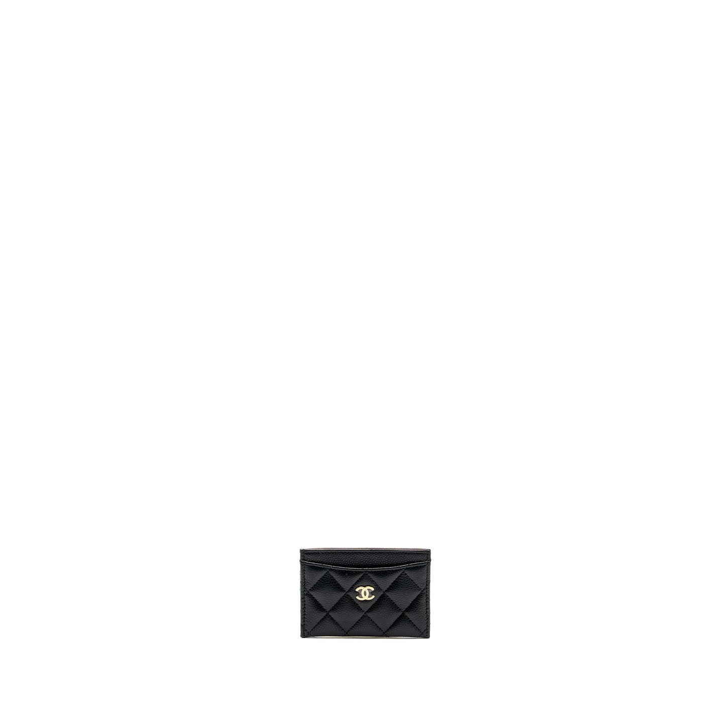 Chanel Classic Card Holder caviar black  (microchip)