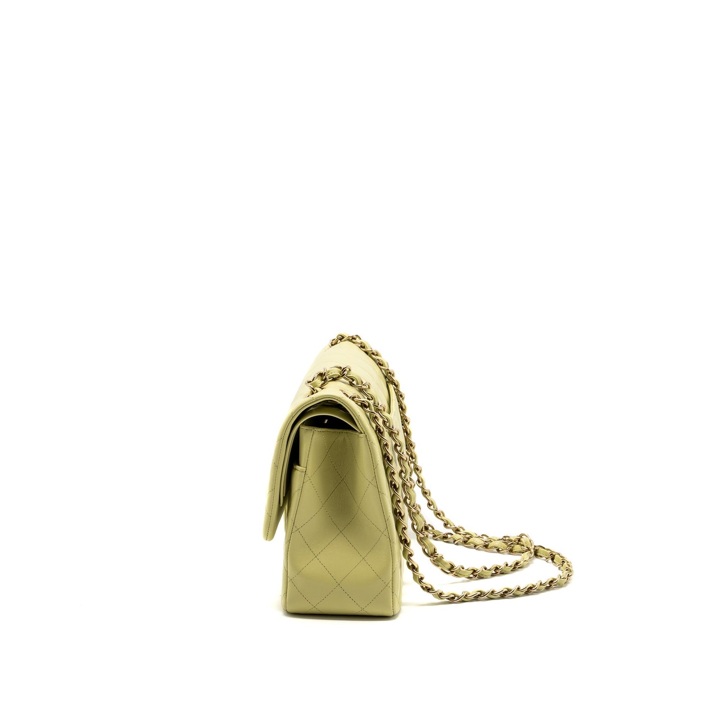 Chanel 23C jumbo classic double flap bag lambskin light green L (microchip)