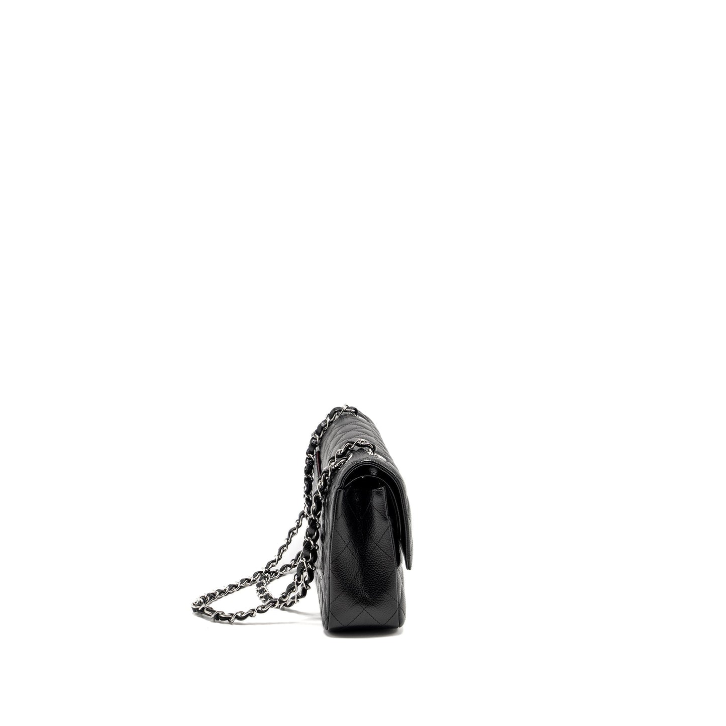 Chanel Medium Classic Double Flap Bag CAVIAR Black  (Microchip)