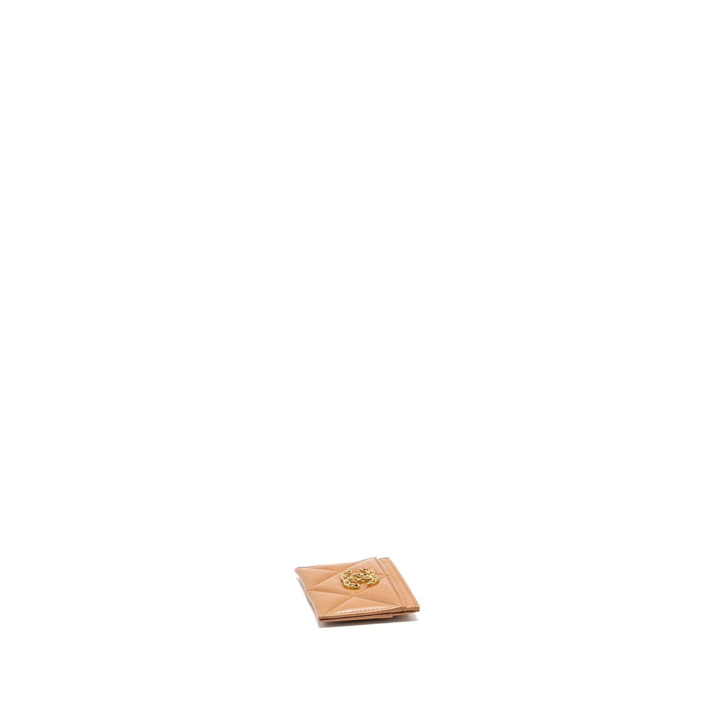 Chanel 19 Card Holder Lambskin Caramel  (Microchip)