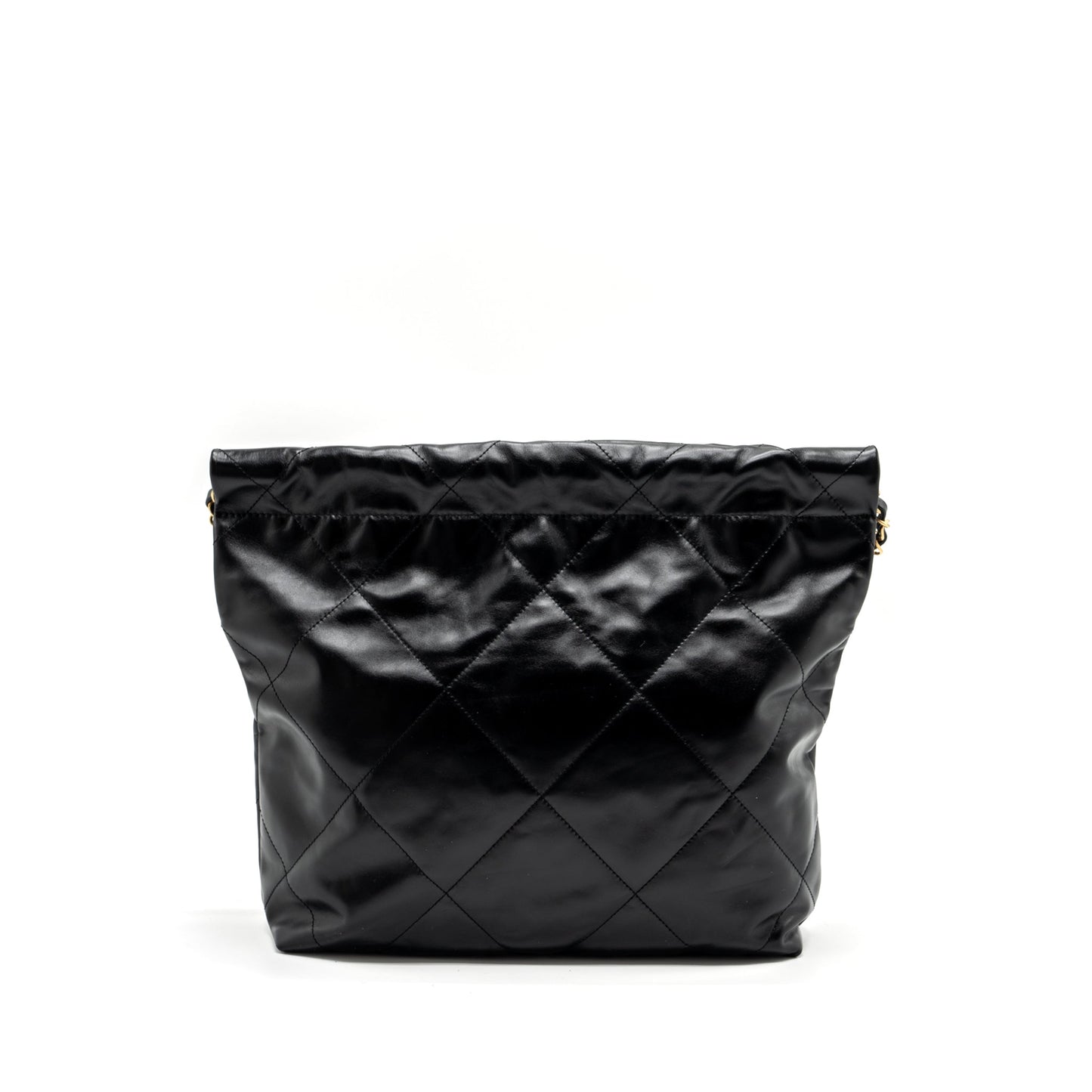 Chanel Small 22 Bag Gold Letter Shiny Calfskin Black  (Microchip)