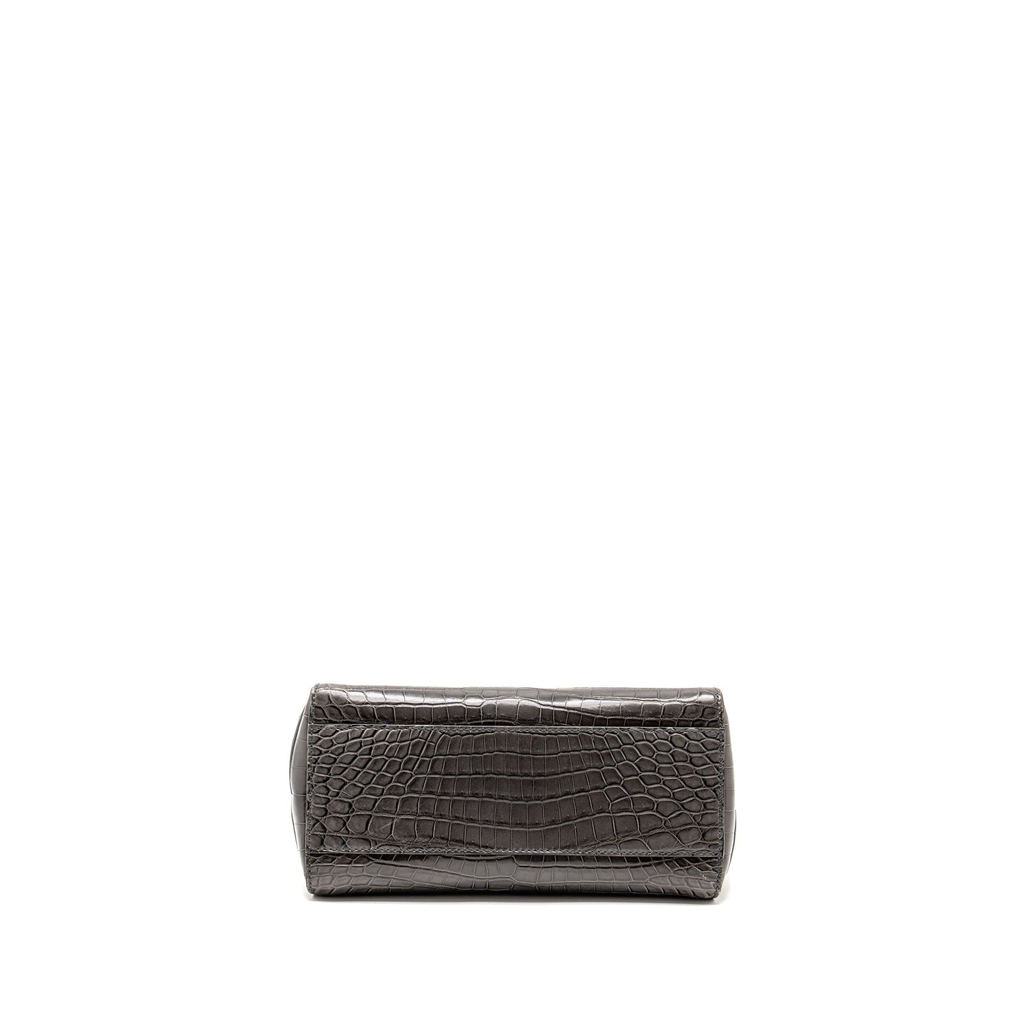 Fendi Mini Peekaboo Purse Crocodile Grey