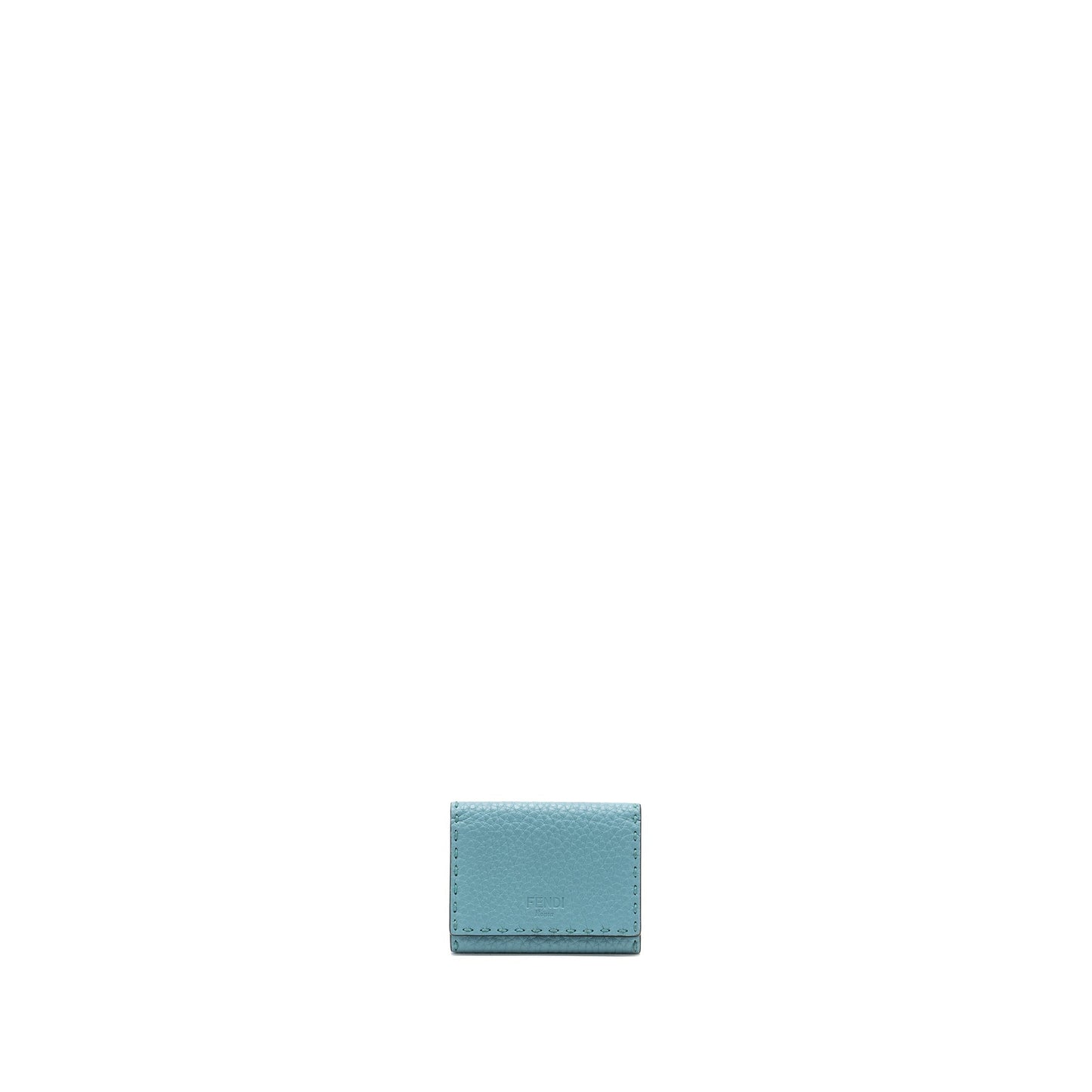 Fendi Selleria Card Holder Calfskin Ocean Blue/Cream