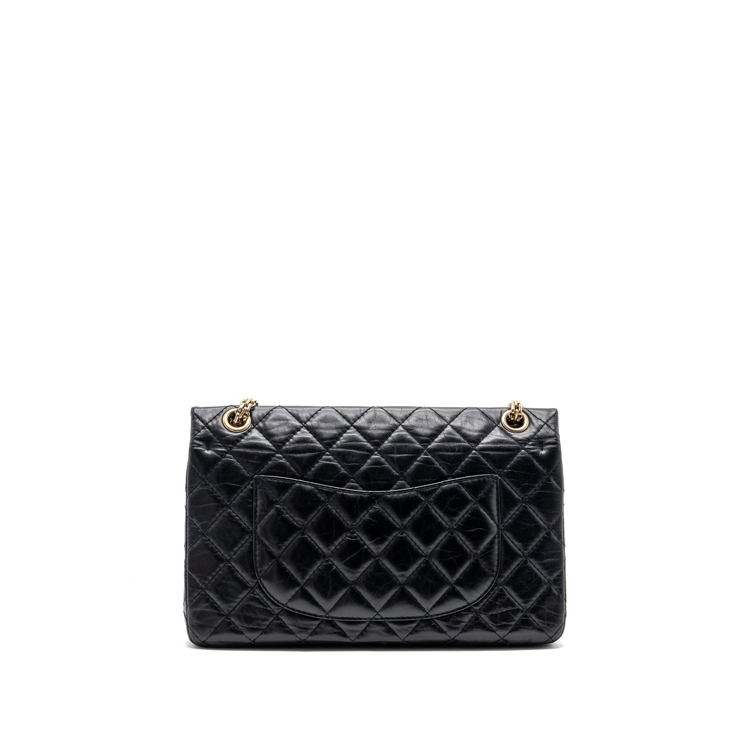 Chanel large 2.55 reissue flap bag aged calfskin black L