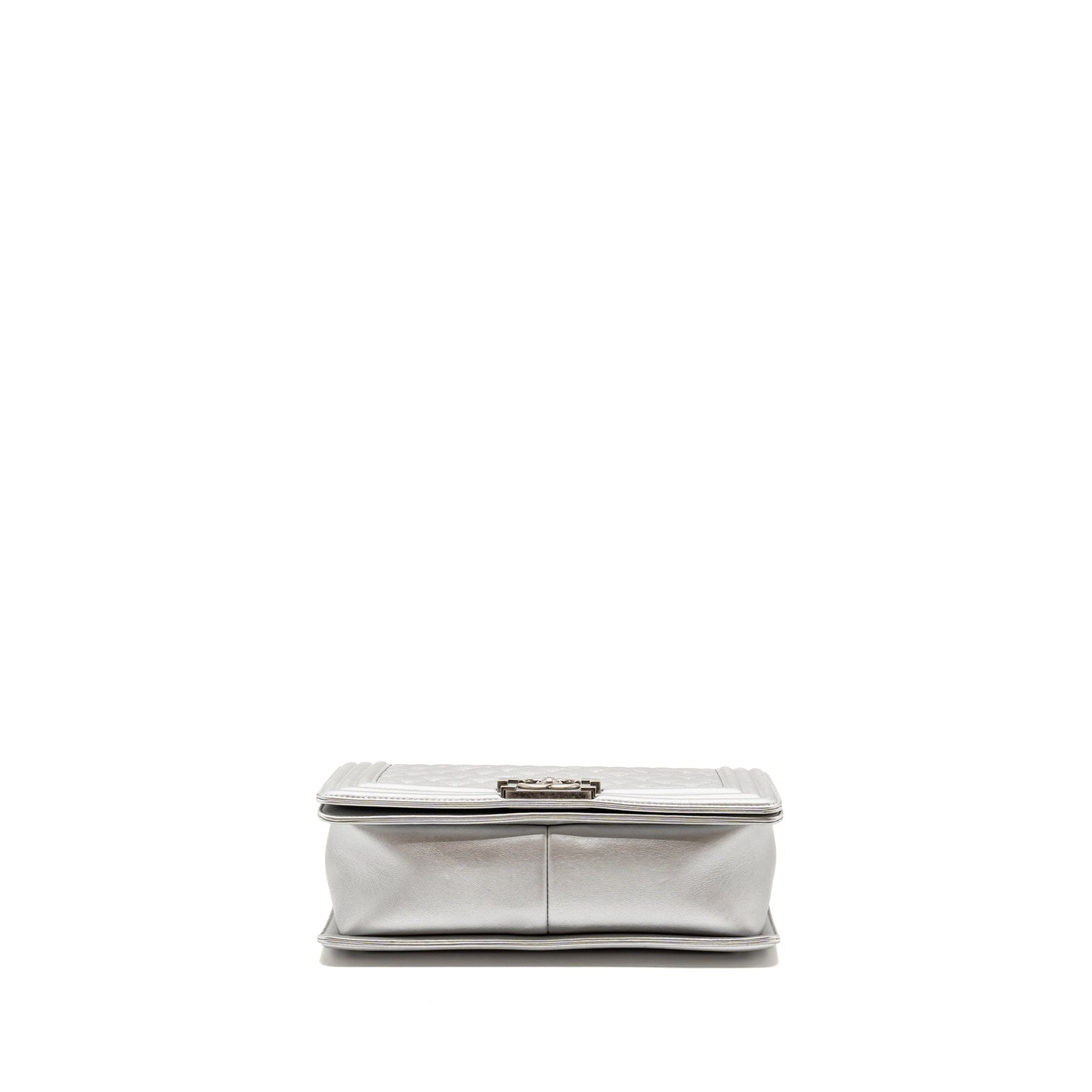 Chanel Medium Boy Bag Lambskin Silver