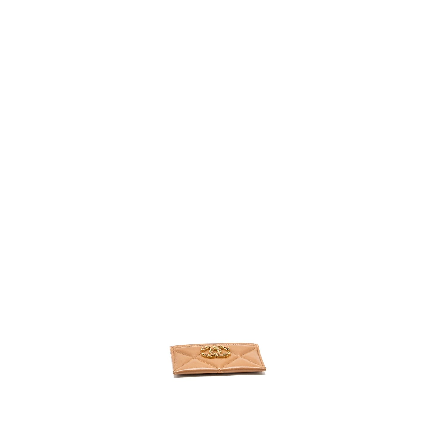Chanel 19 Card Holder Lambskin Caramel  (Microchip)
