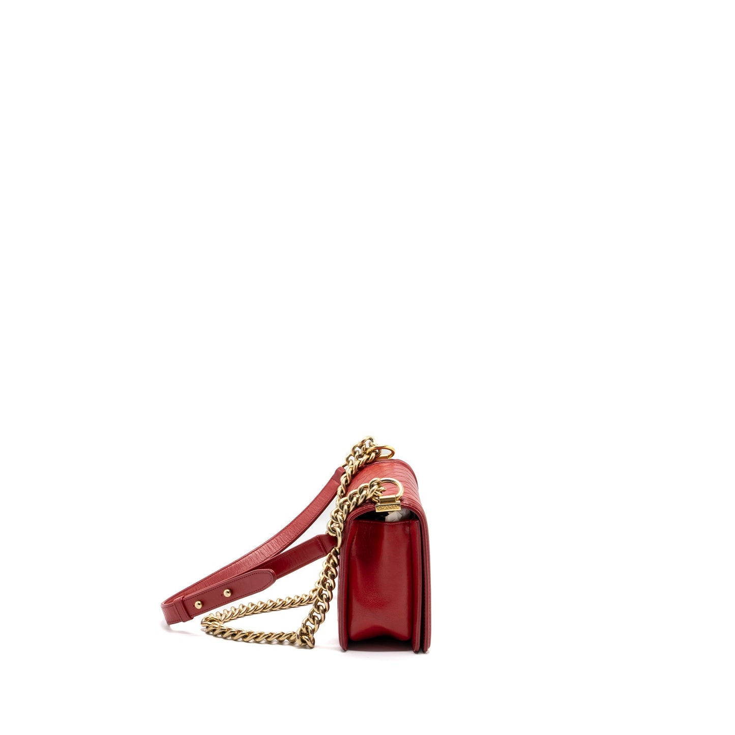 Chanel Medium Boy Bag Lambskin Red Brushed