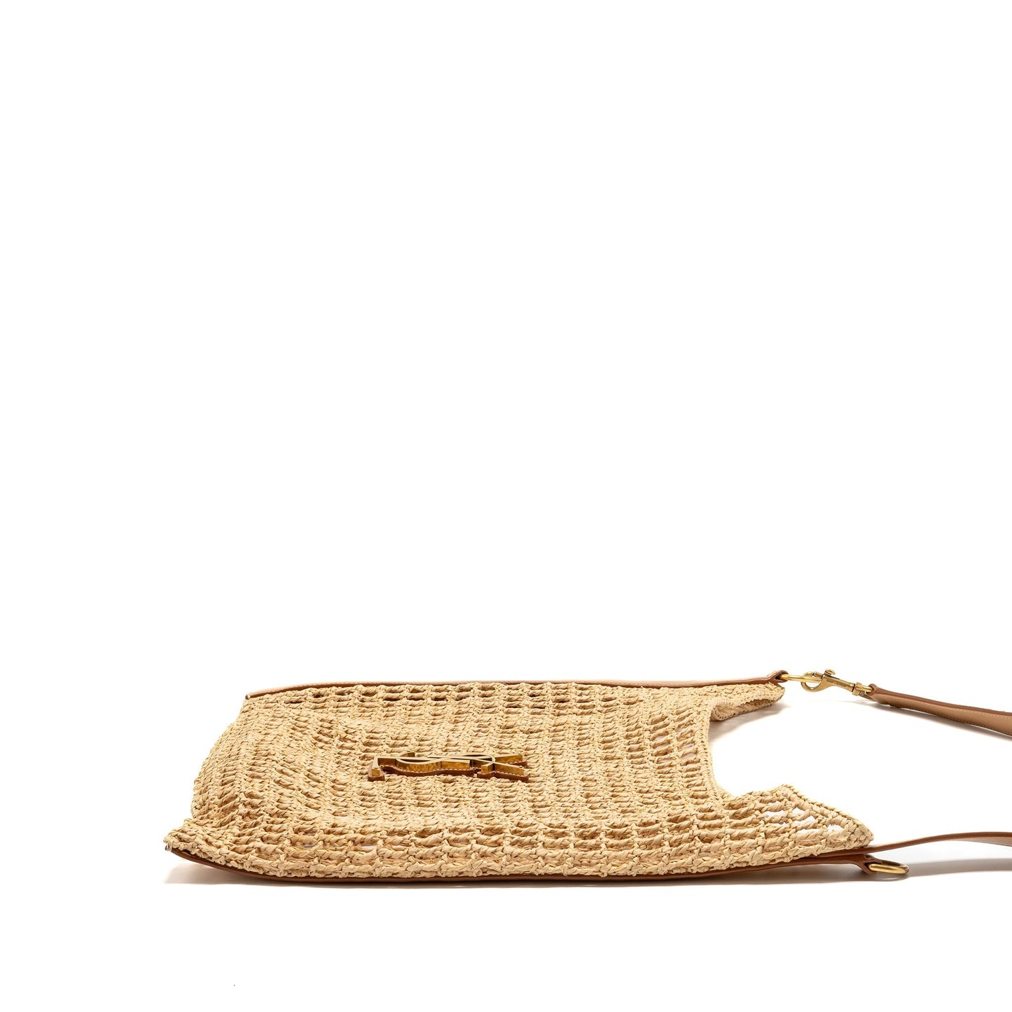 Saint Laurent/ Oxalis Crochet Mini Purse Riffia/Leather Beige