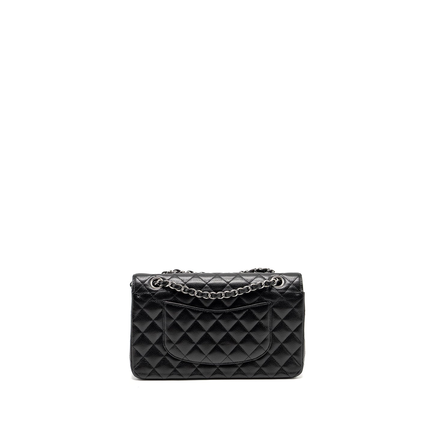 Chanel Medium Classic Double Flap Bag CAVIAR Black  (Microchip)