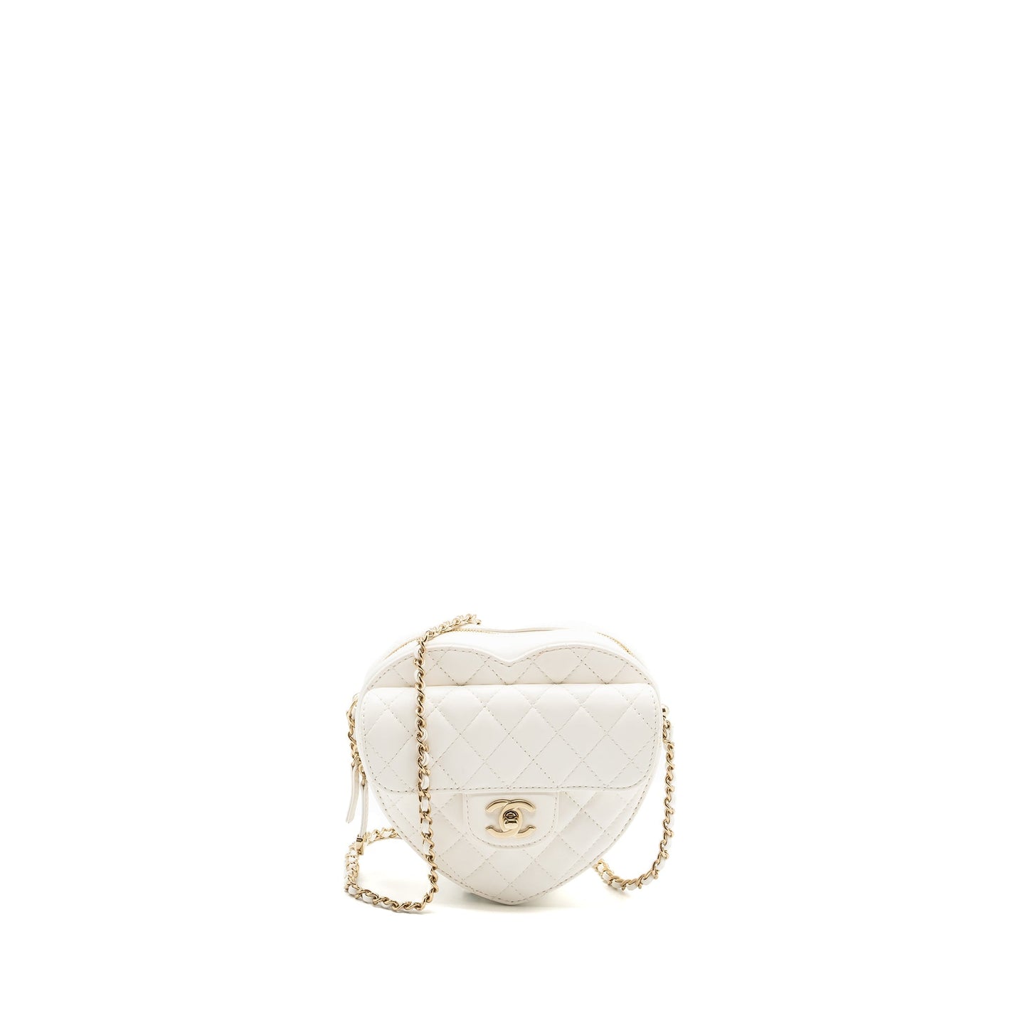 Chanel 22S heart bag lambskin white L (microchip)