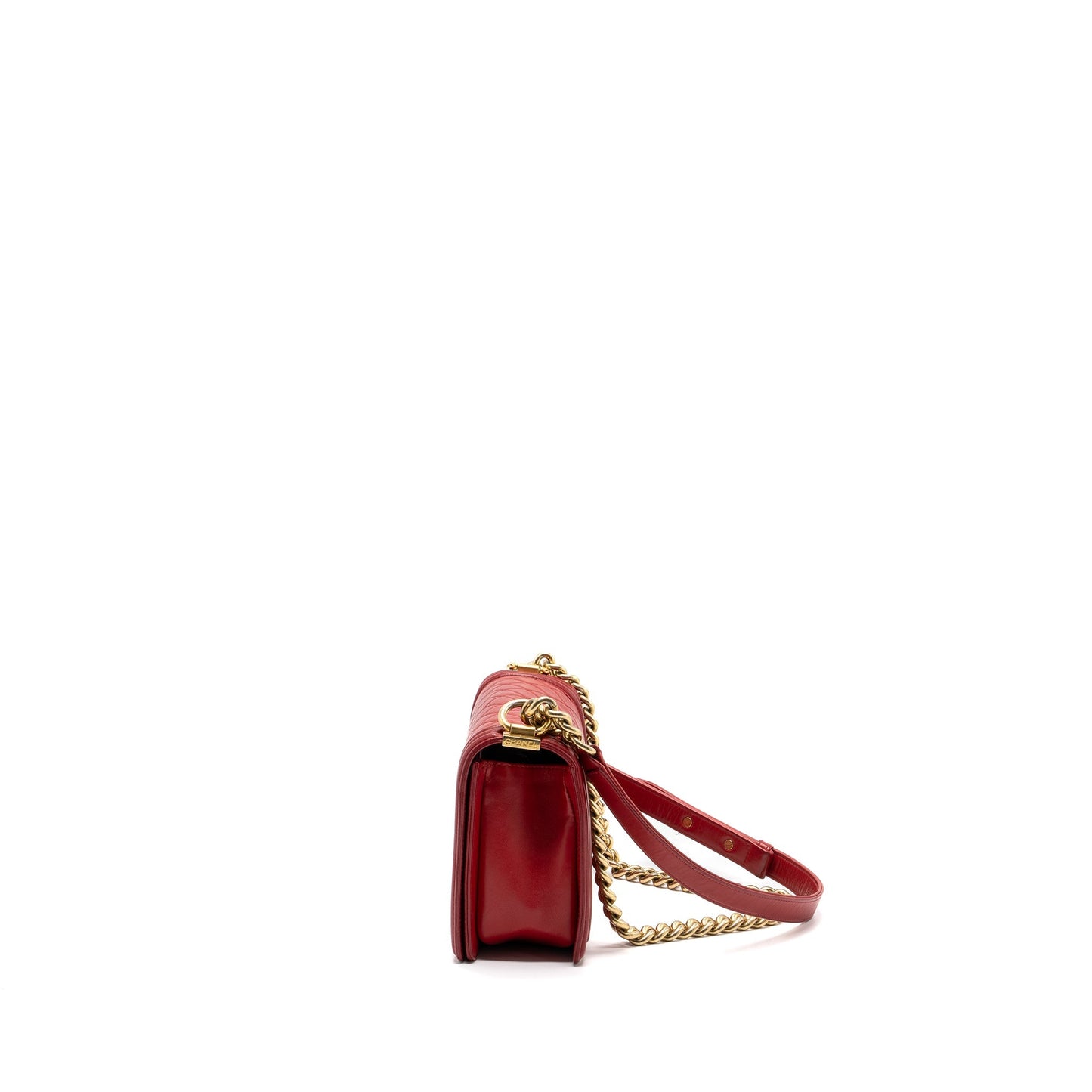Chanel Medium Boy Bag Lambskin Red Brushed