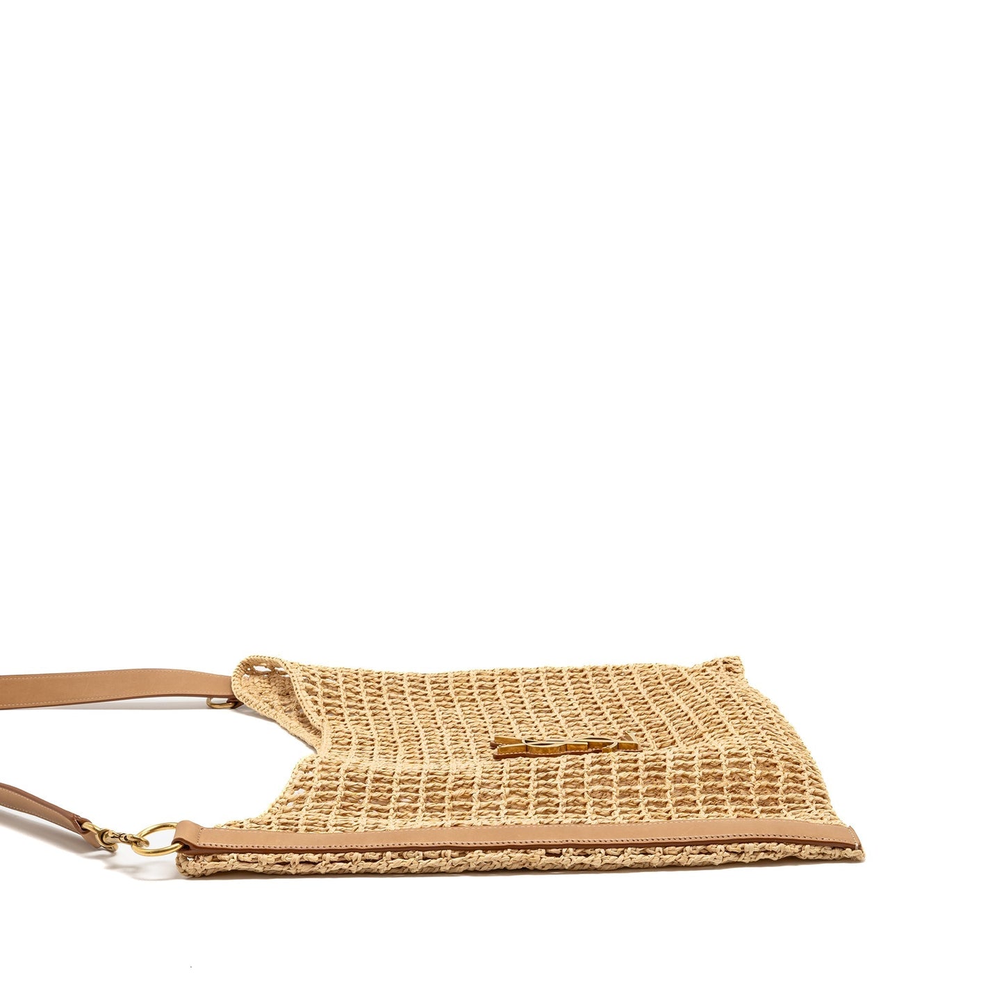Saint Laurent/ Oxalis Crochet Mini Purse Riffia/Leather Beige