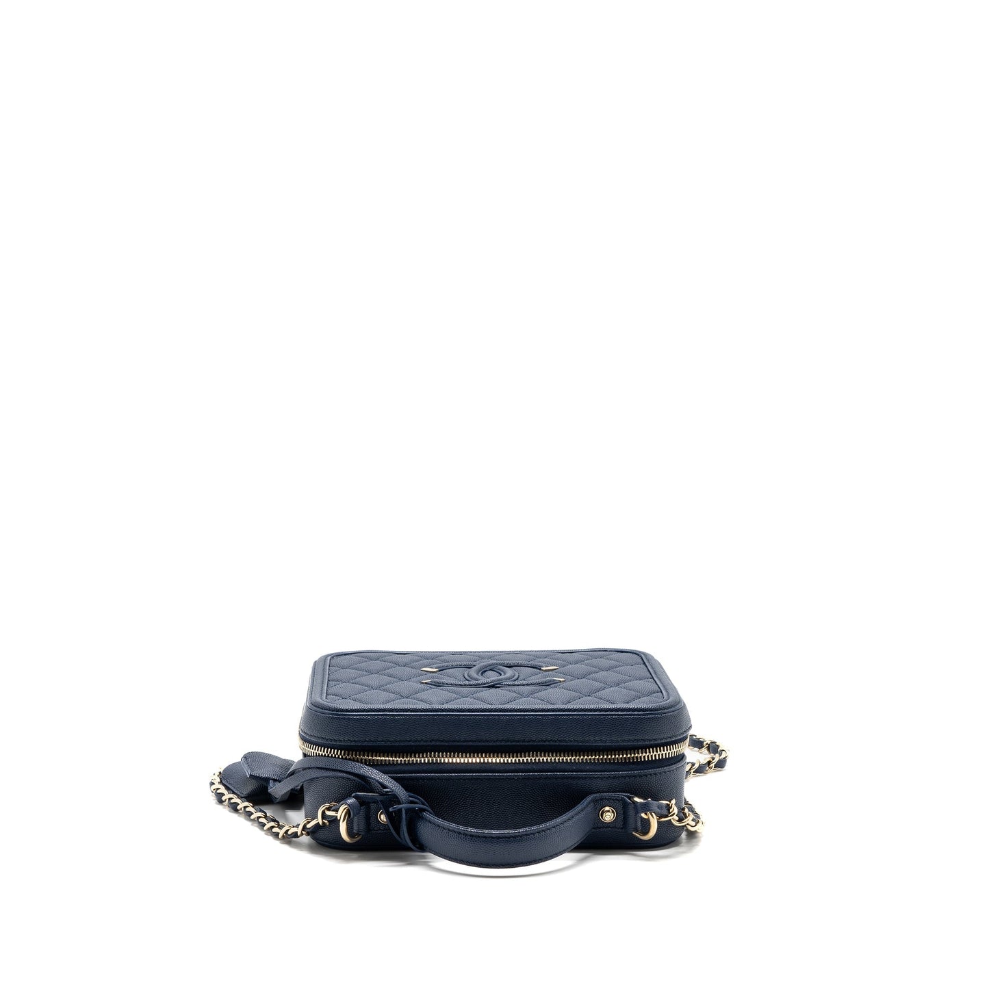 Chanel Filigree camera bag caviar dark blue L