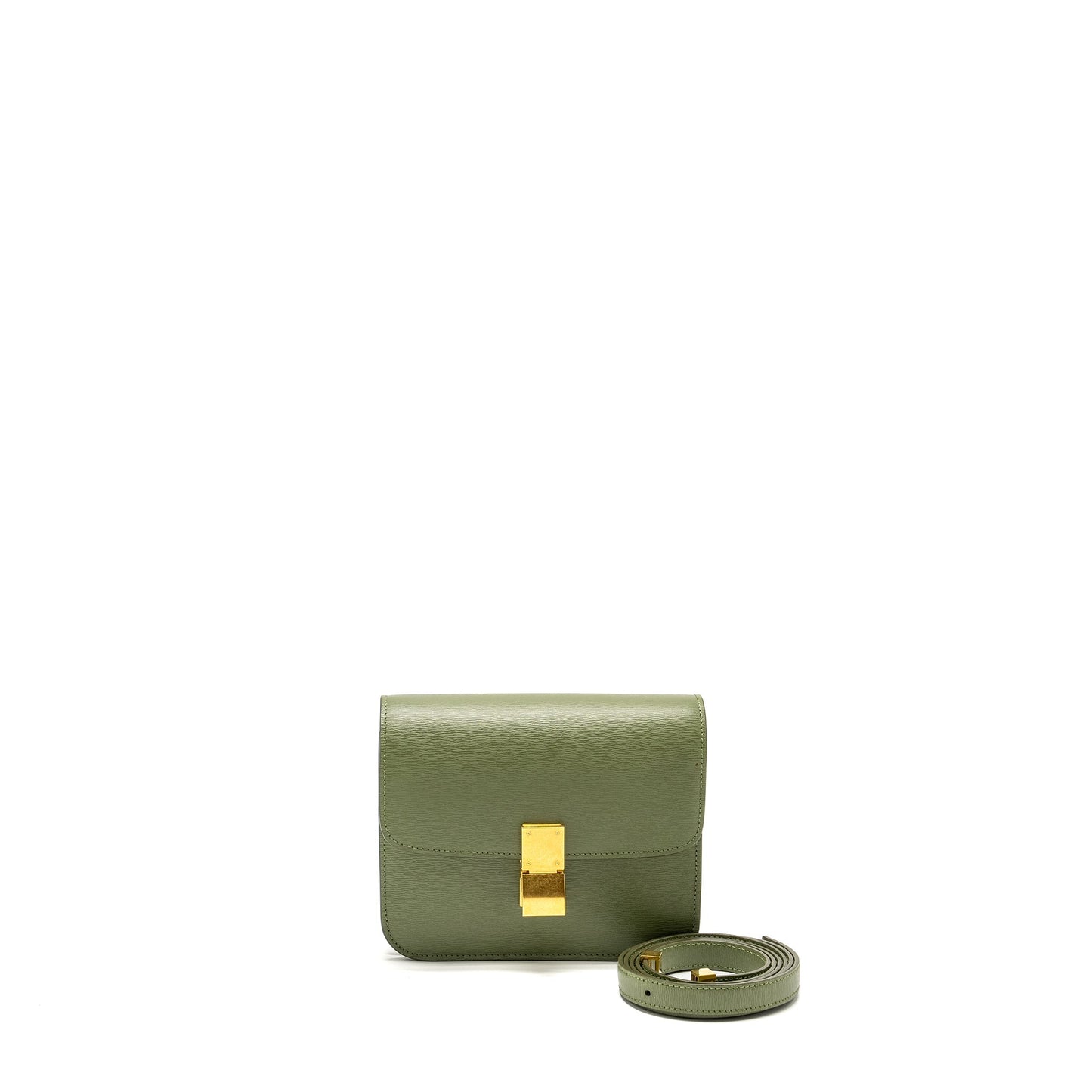 Celine Teen classic box Purse calfskin green