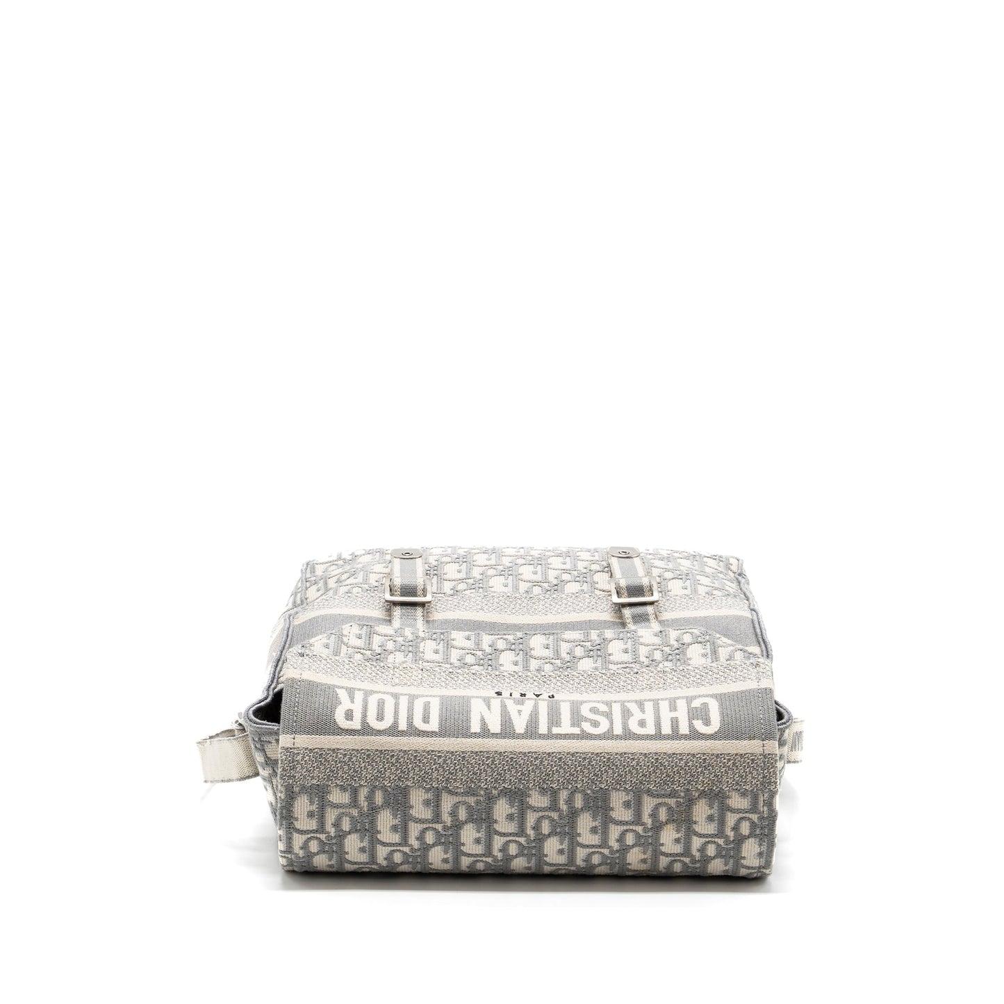Dior Diorcamp Messenger Purse Oblique Embroidery Light Grey
