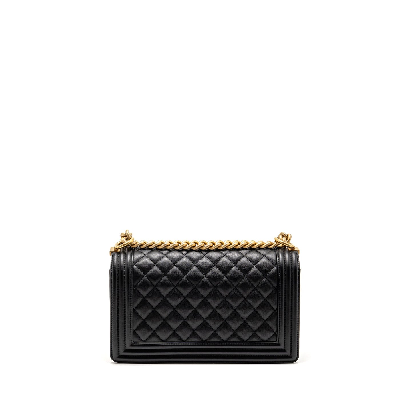Chanel Medium boy Bag Calfskin Black  (microchip)