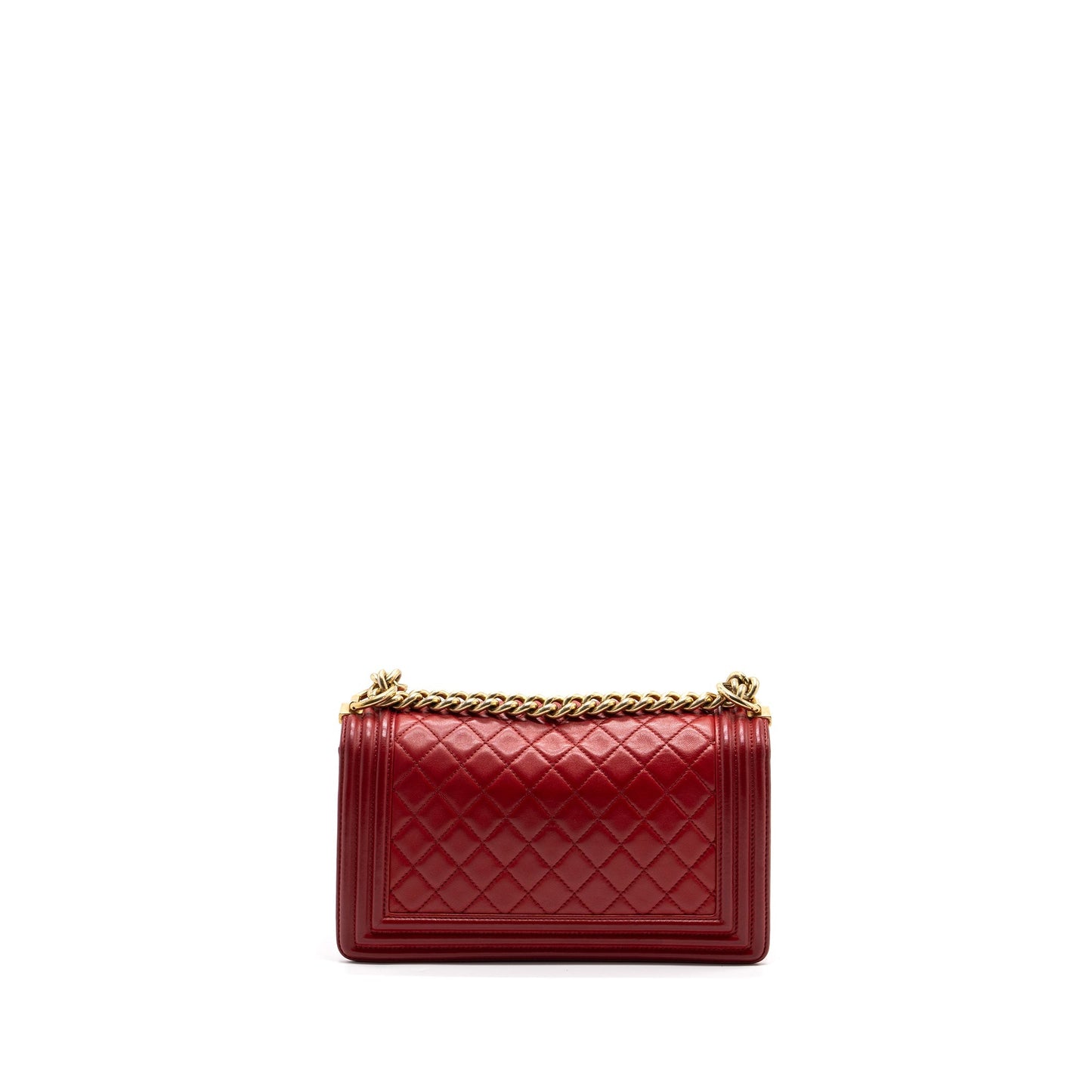 Chanel Medium Boy Bag Lambskin Red Brushed