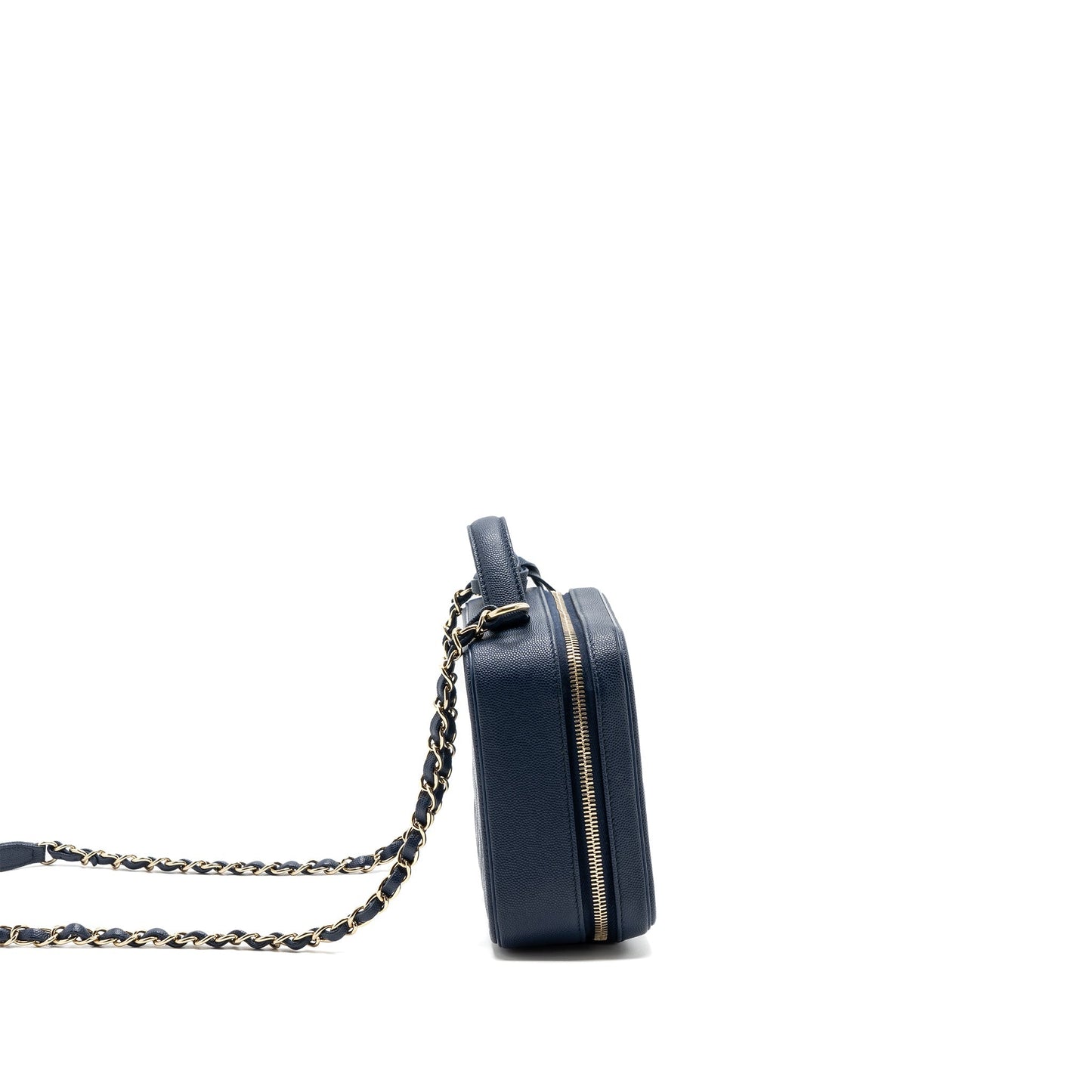 Chanel Filigree camera bag caviar dark blue L