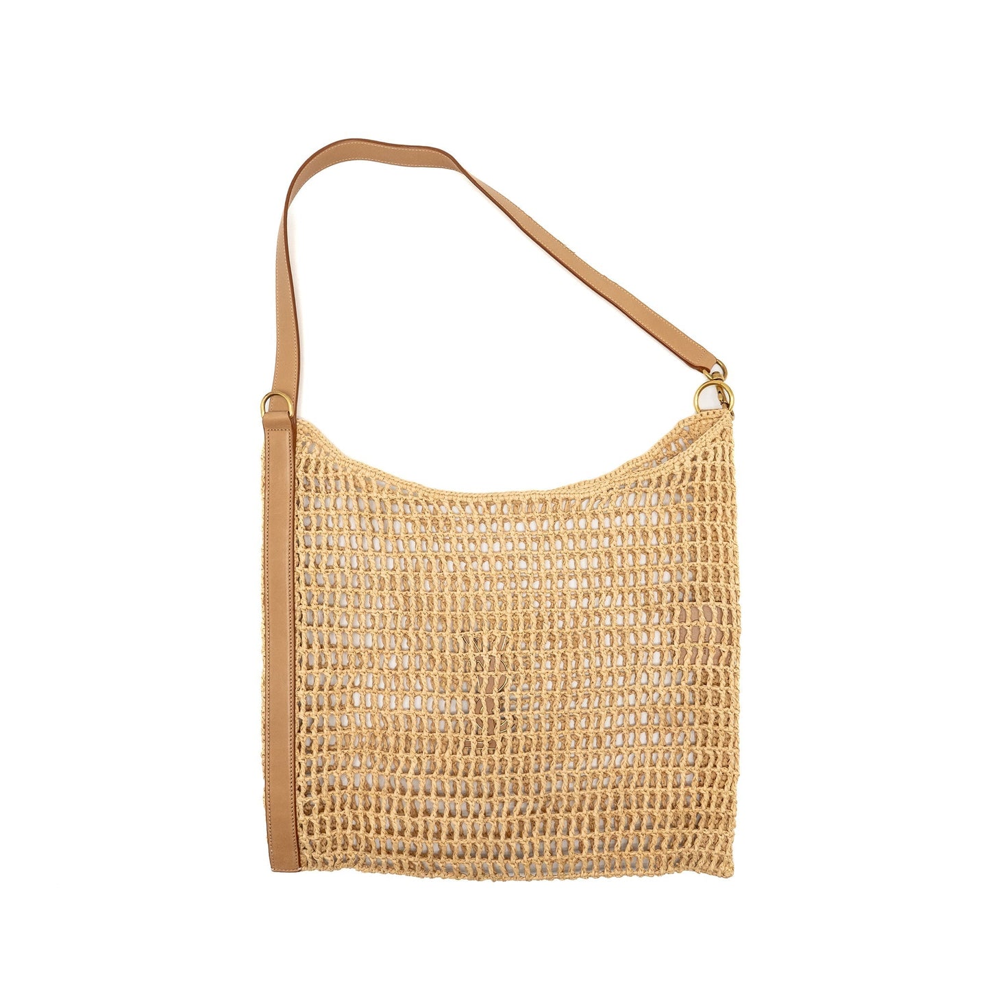 Saint Laurent/ Oxalis Crochet Mini Purse Riffia/Leather Beige