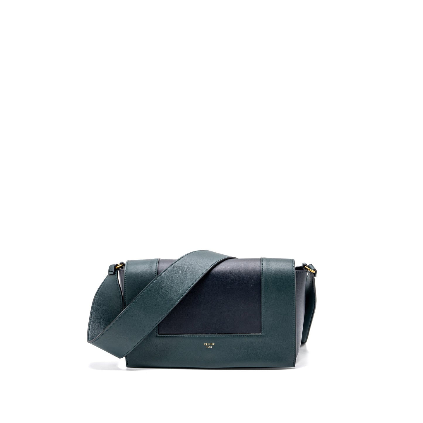 Celine frame Purse calfskin dark green/ dark blue