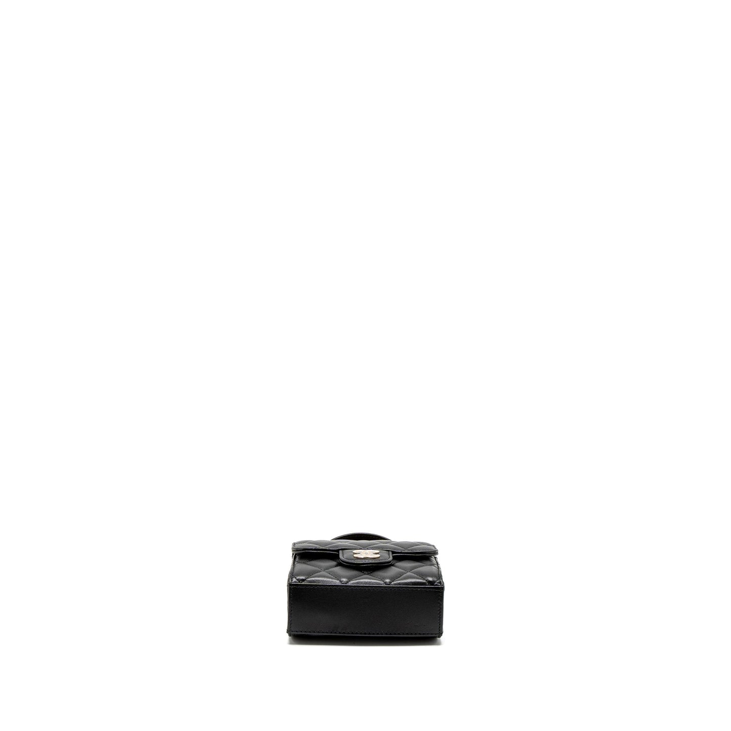 Chanel Top Handle Mini Flap Bag Lambskin Black L (Microchip)