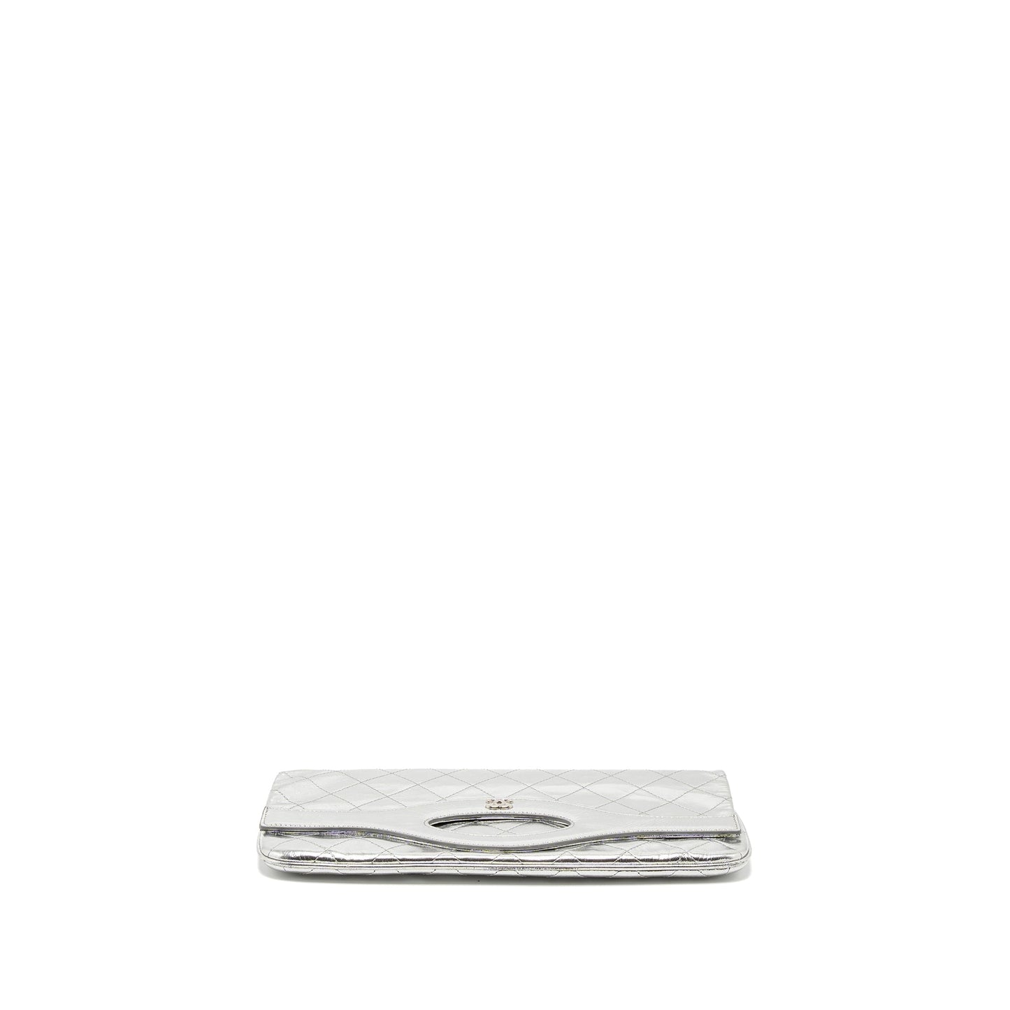 Chanel 31 Clutch Bag Goatskin Metallic Silver