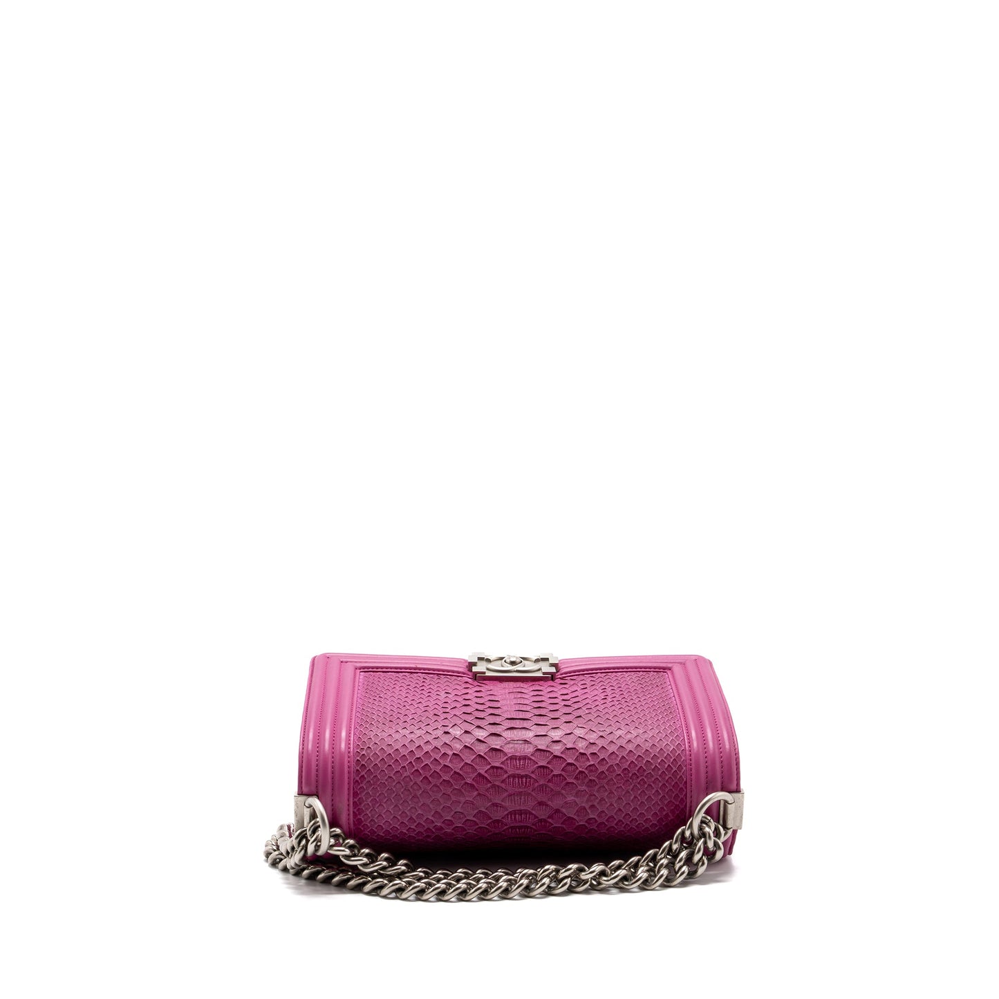 Chanel Medium Boy Bag Python Pink Brushed