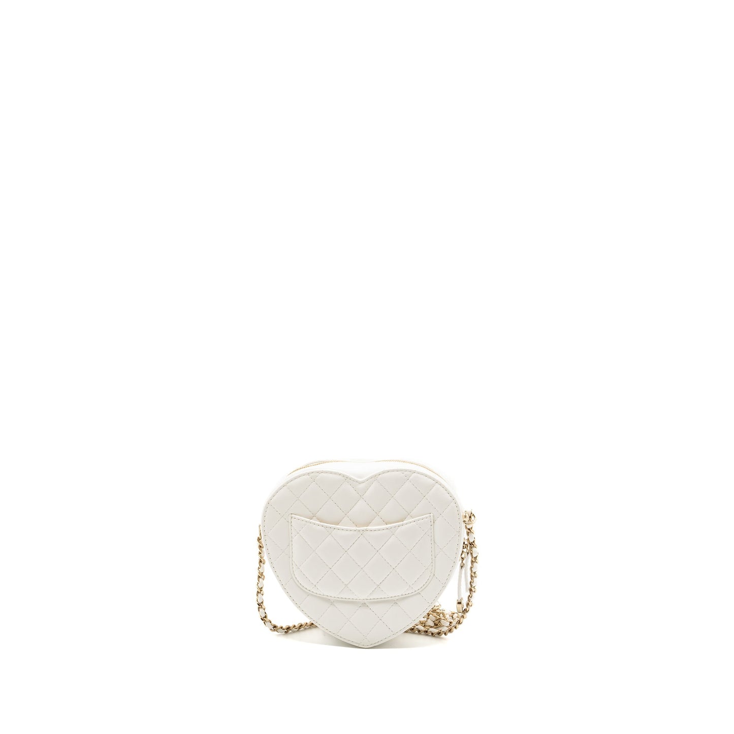 Chanel 22S heart bag lambskin white L (microchip)