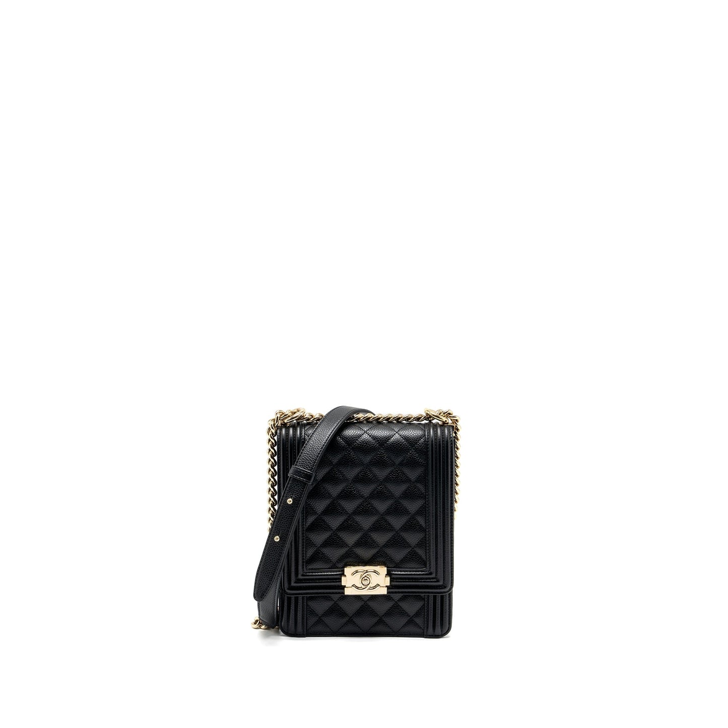 Chanel North South Boy Bag Caviar Black L