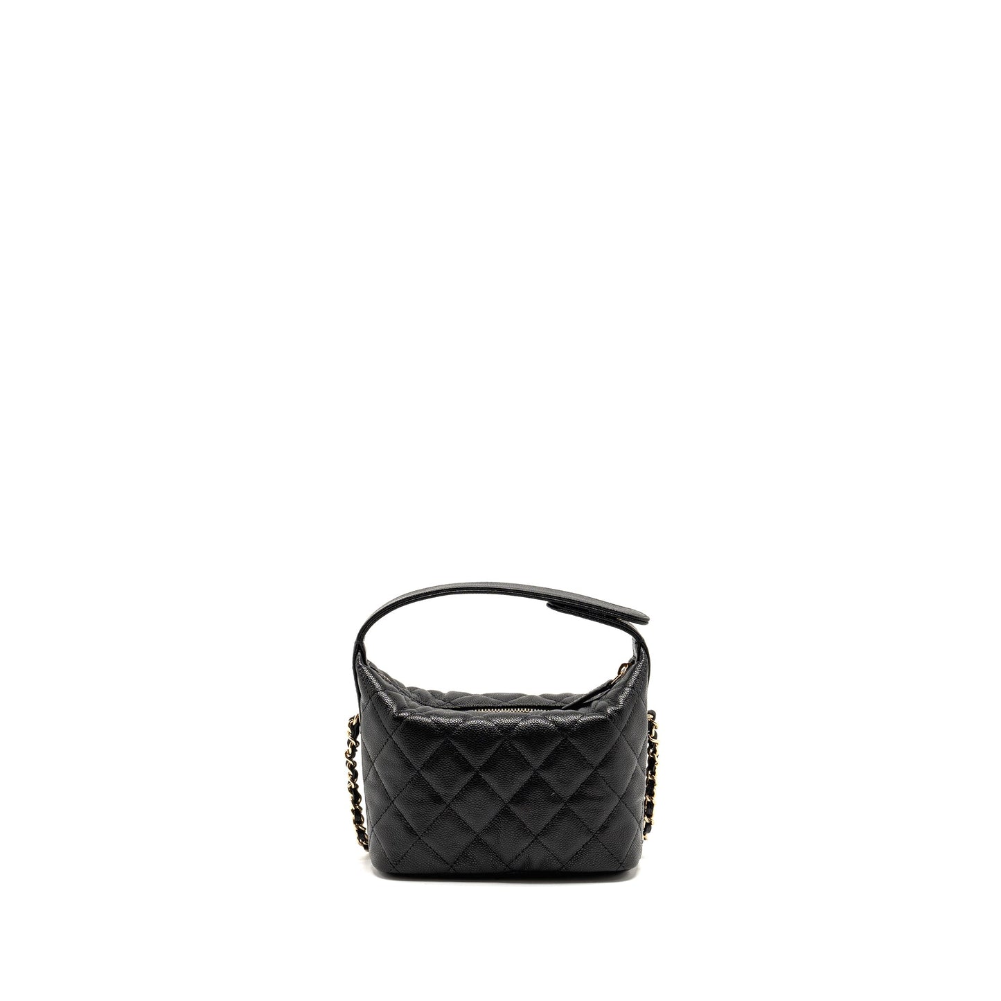 Chanel Quilted Hobo Bag Caviar Black  (Microchip)