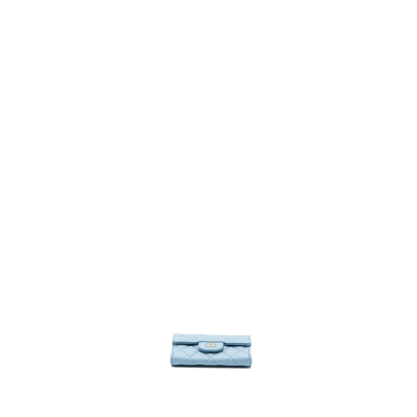 Chanel Classic Flap Card Holder Caviar Blue L
