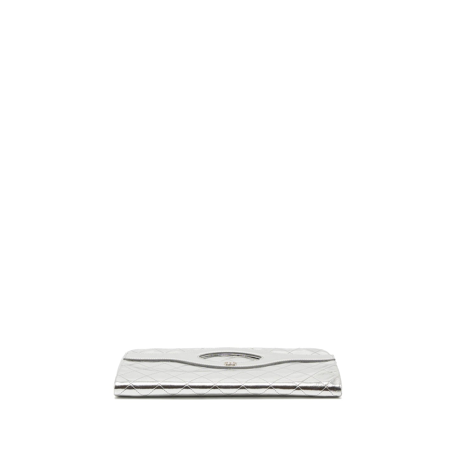 Chanel 31 Clutch Bag Goatskin Metallic Silver