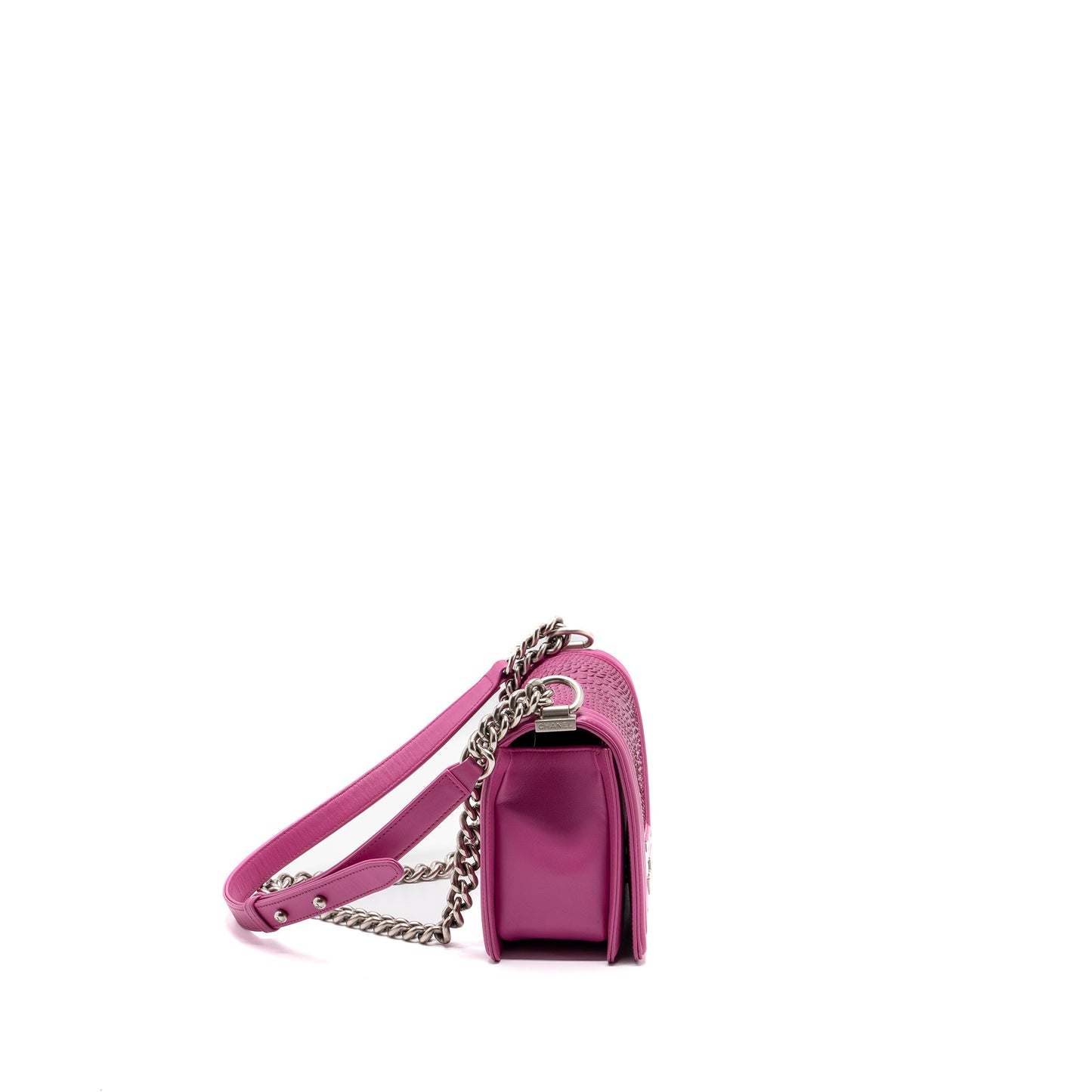 Chanel Medium Boy Bag Python Pink Brushed