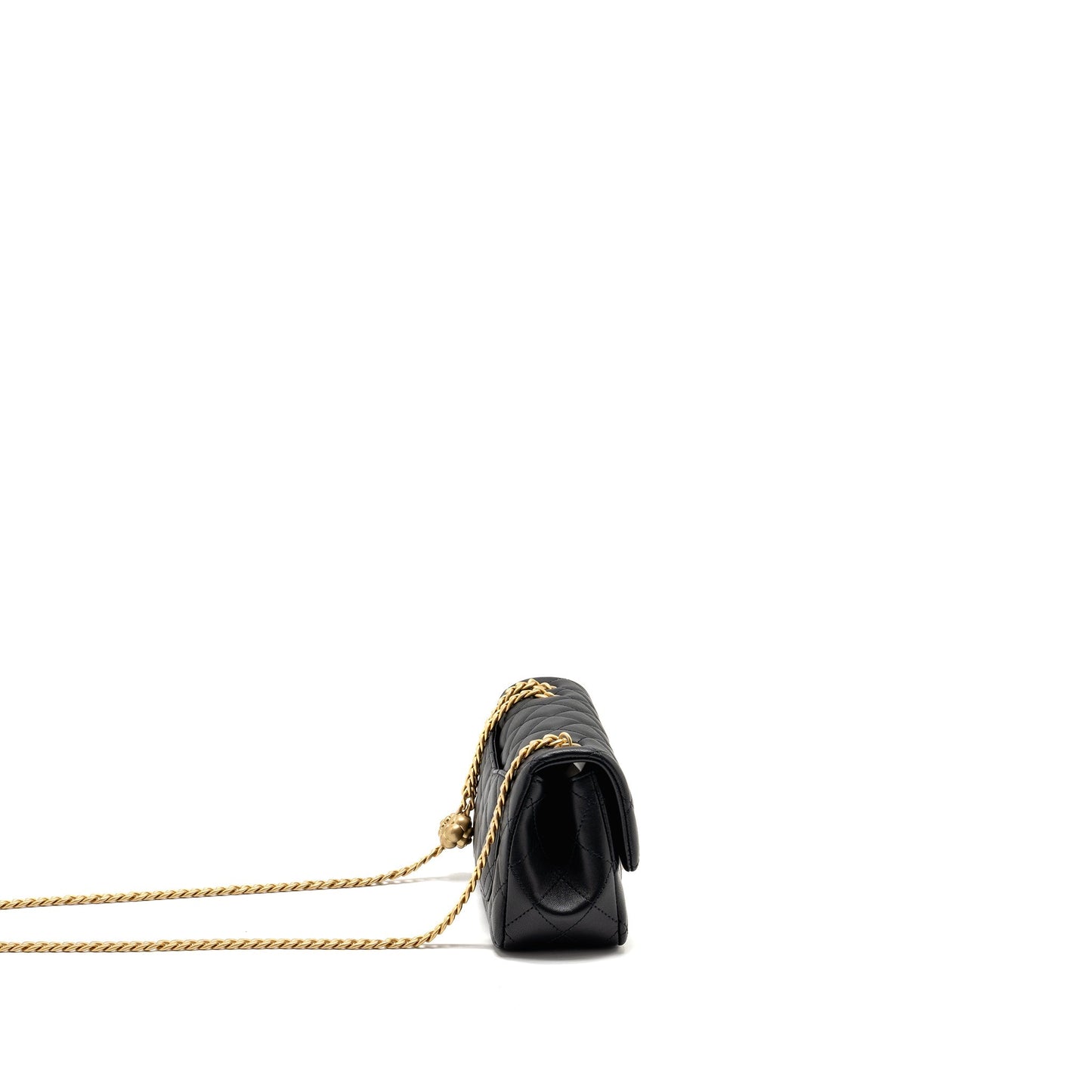 Chanel 25P Camellia Adjustable Chain Flap Bag Lambskin Black (microchip)