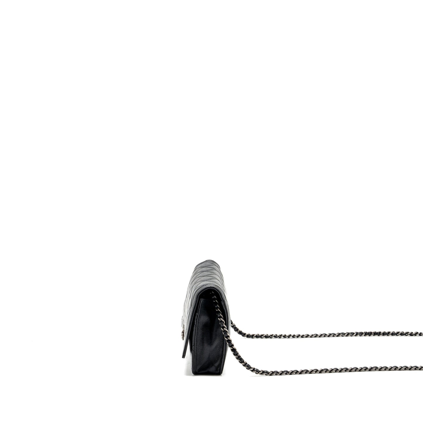 Chanel Boy Wallet On Chain Lambskin Black Ruthenium Hardware