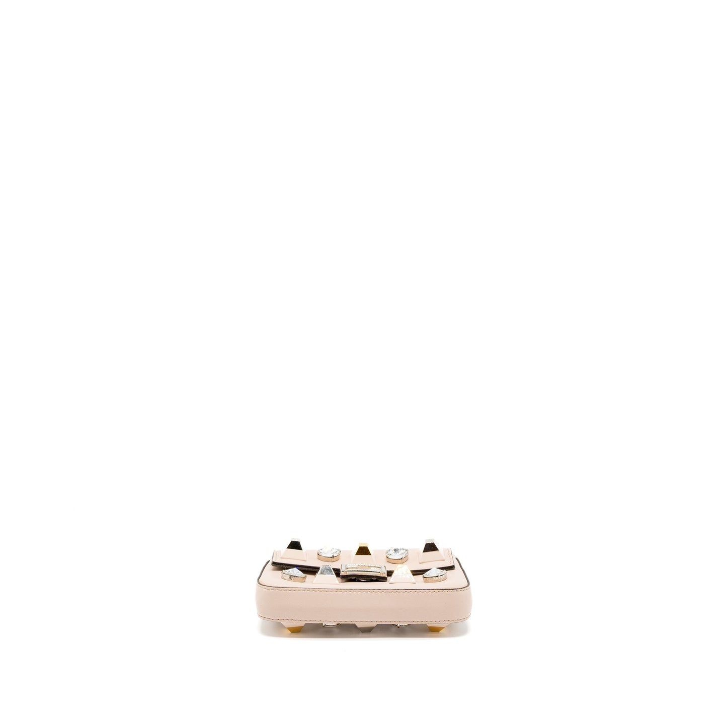 Fendi Mini Flap Clutch with Chain Lambskin Light Pink