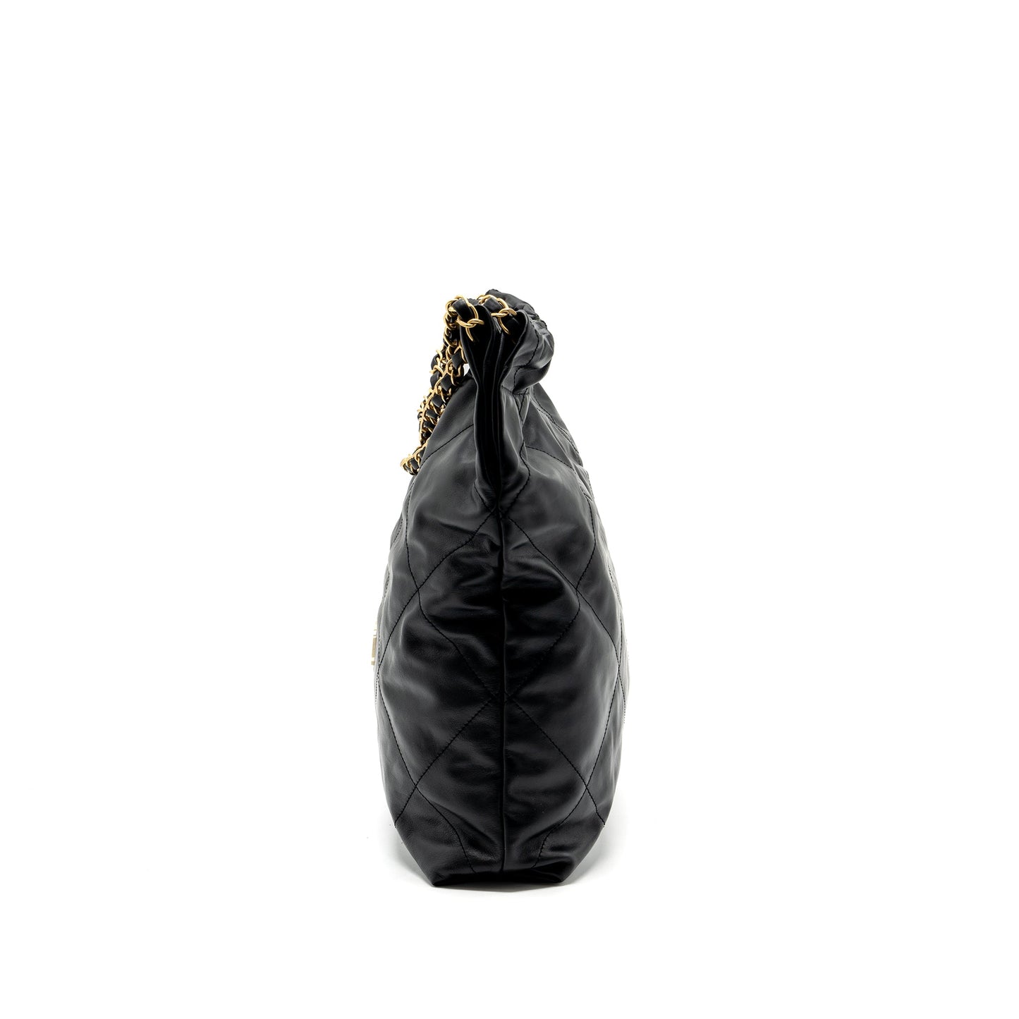 Chanel medium 22 bag calfskin black  (microchip)
