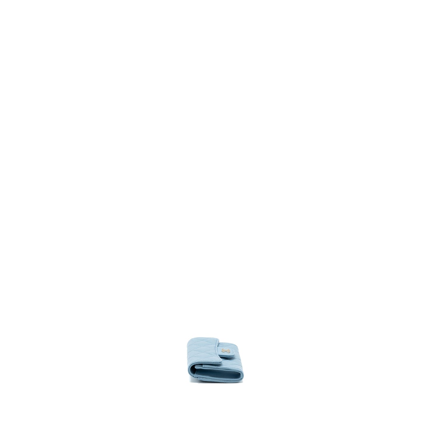 Chanel Classic Flap Card Holder Caviar Blue L