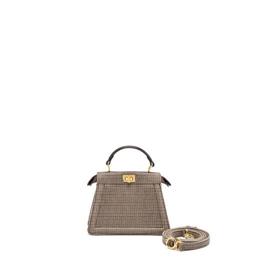 Fendi Peekaboo Iseeu Petite Mini fabric brown multicolour