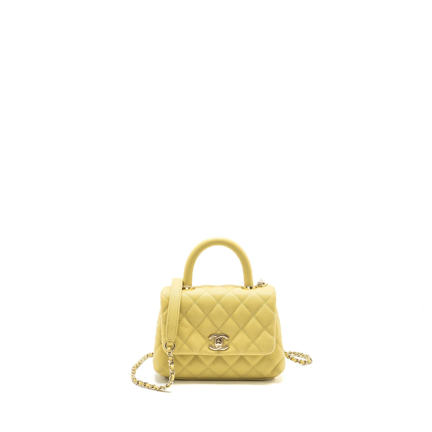 Chanel Mini Cocohandle caviar Yellow L