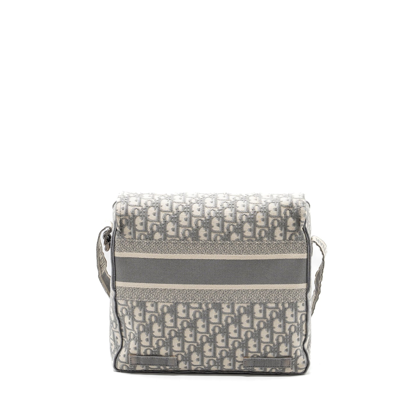 Dior Diorcamp Messenger Purse Oblique Embroidery Light Grey