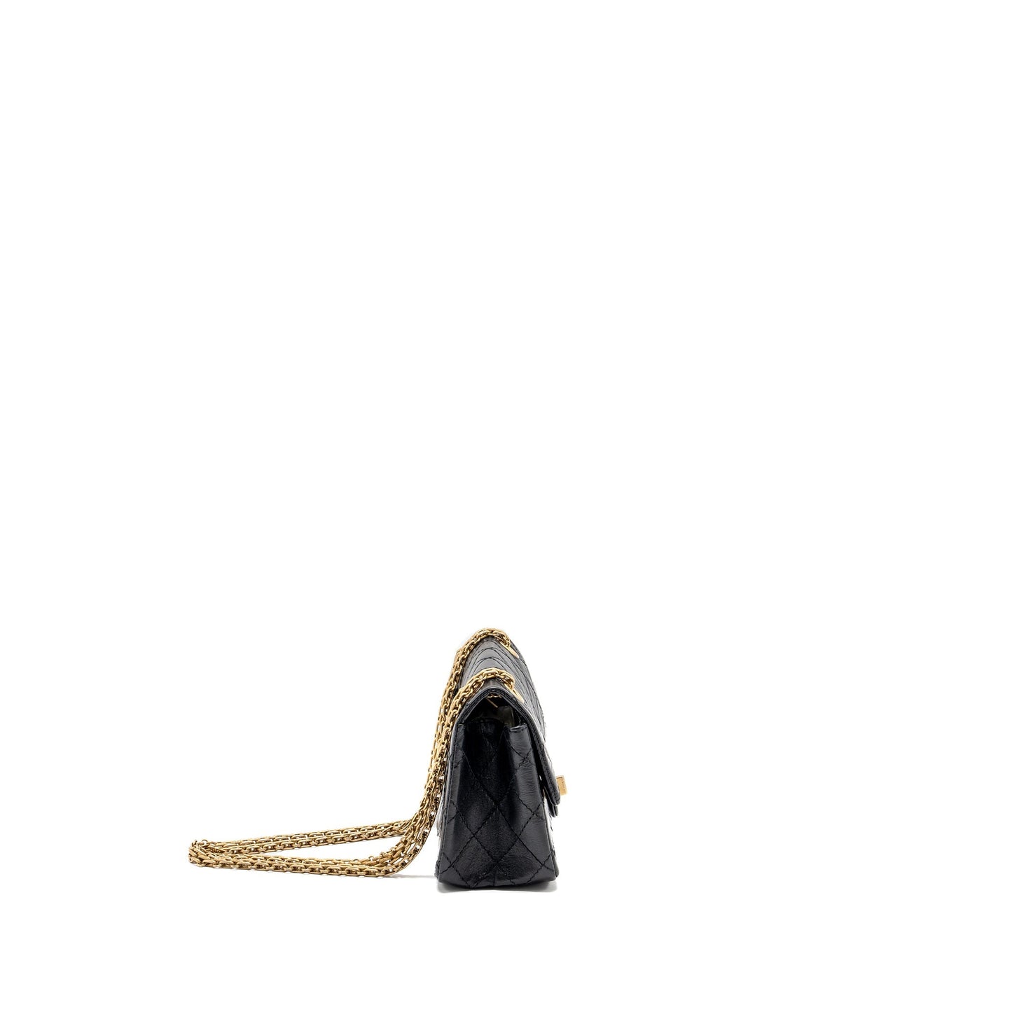 Chanel mini 2.55 reissue flap bag aged calfskin black