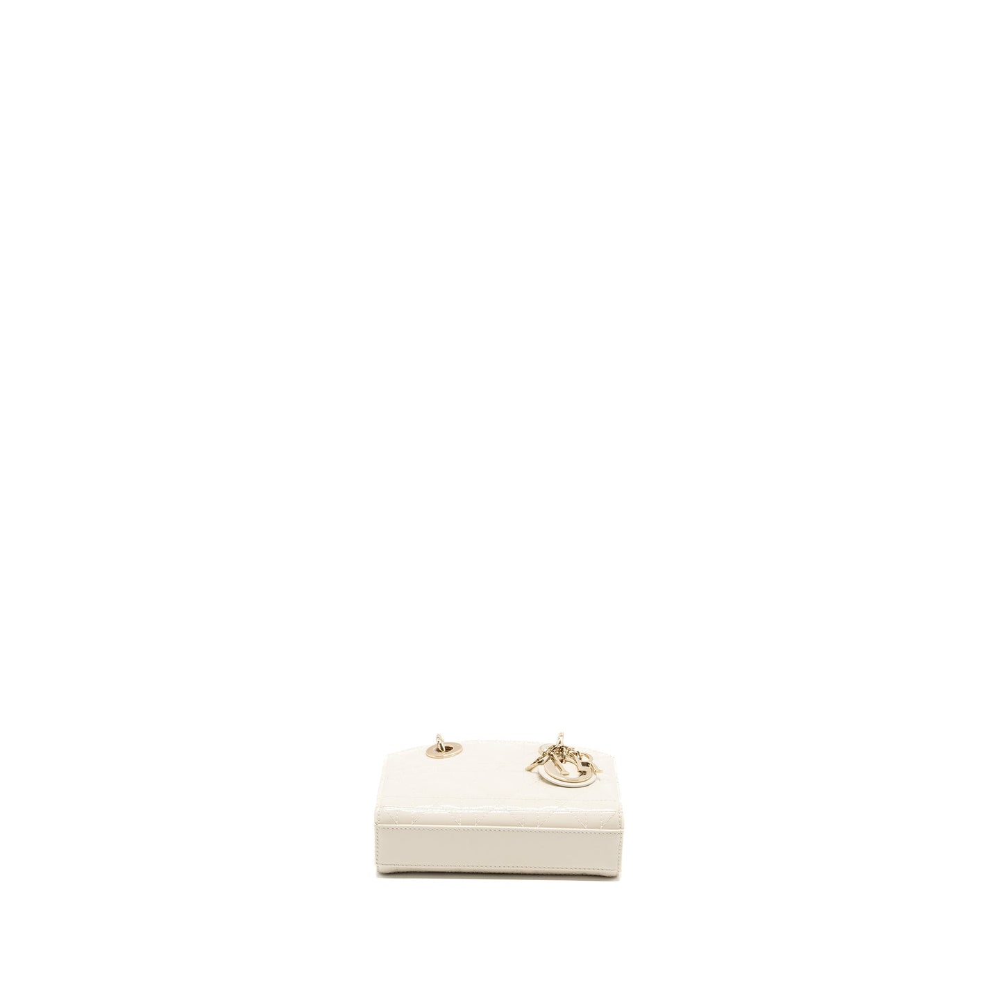 Dior Lady D-Joy Micro Purse Patent Creamy White