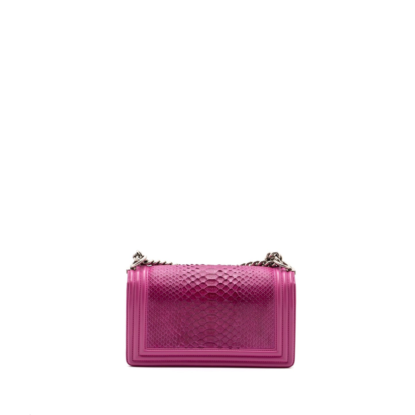 Chanel Medium Boy Bag Python Pink Brushed