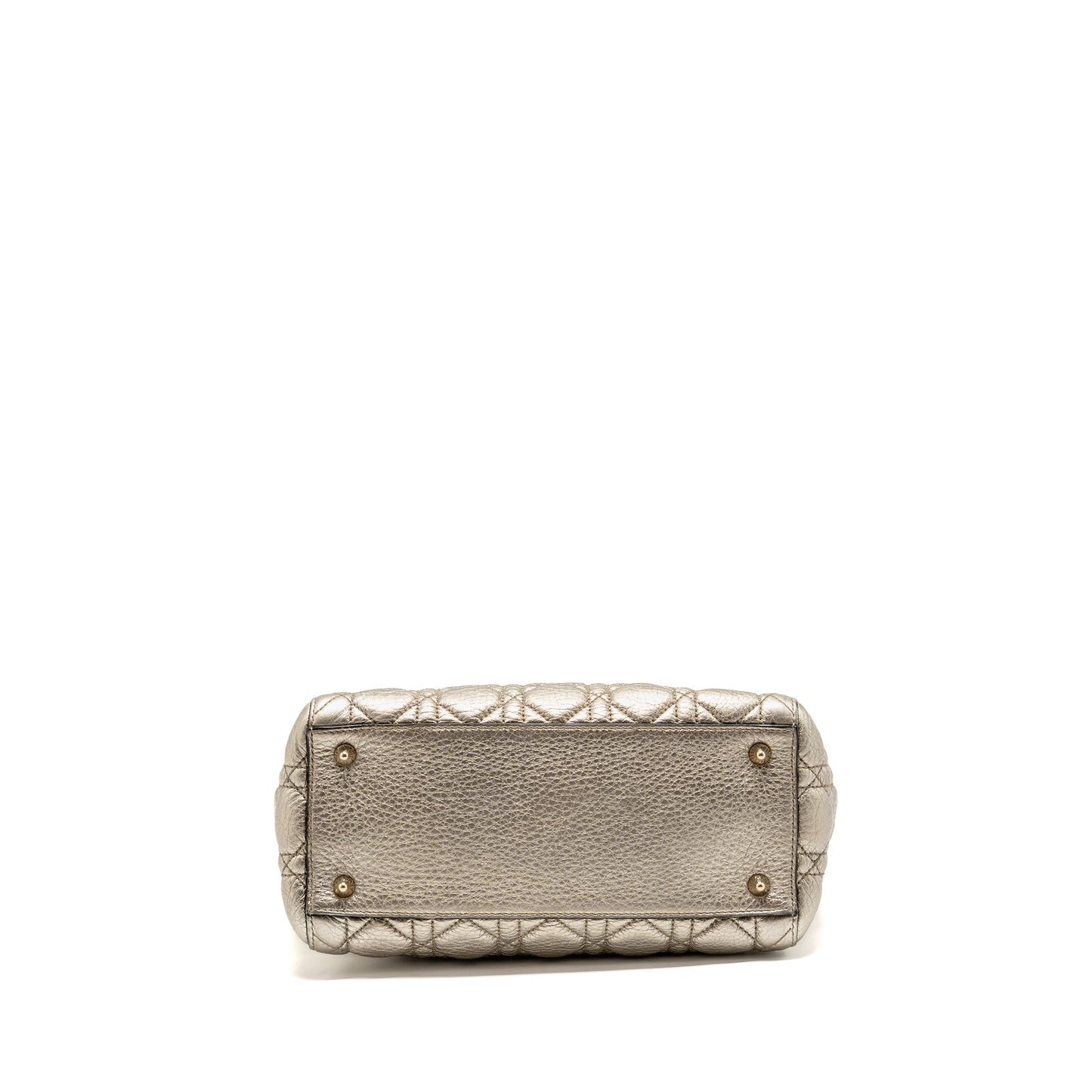 Dior Medium Lady Dior Cannage Calfskin Metallic Gold