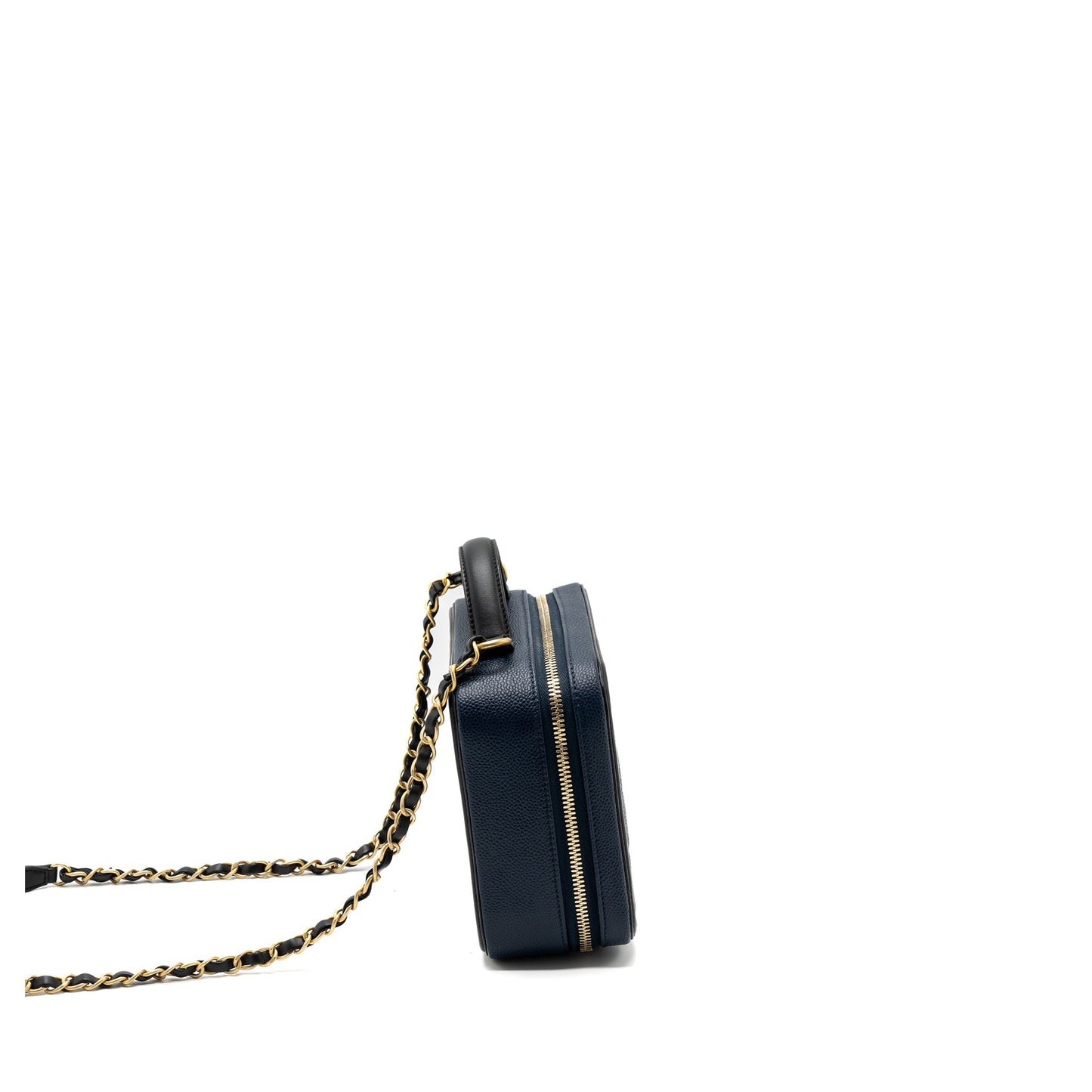 Chanel Filigree Camera Bag Caviar Dark Blue/ Black