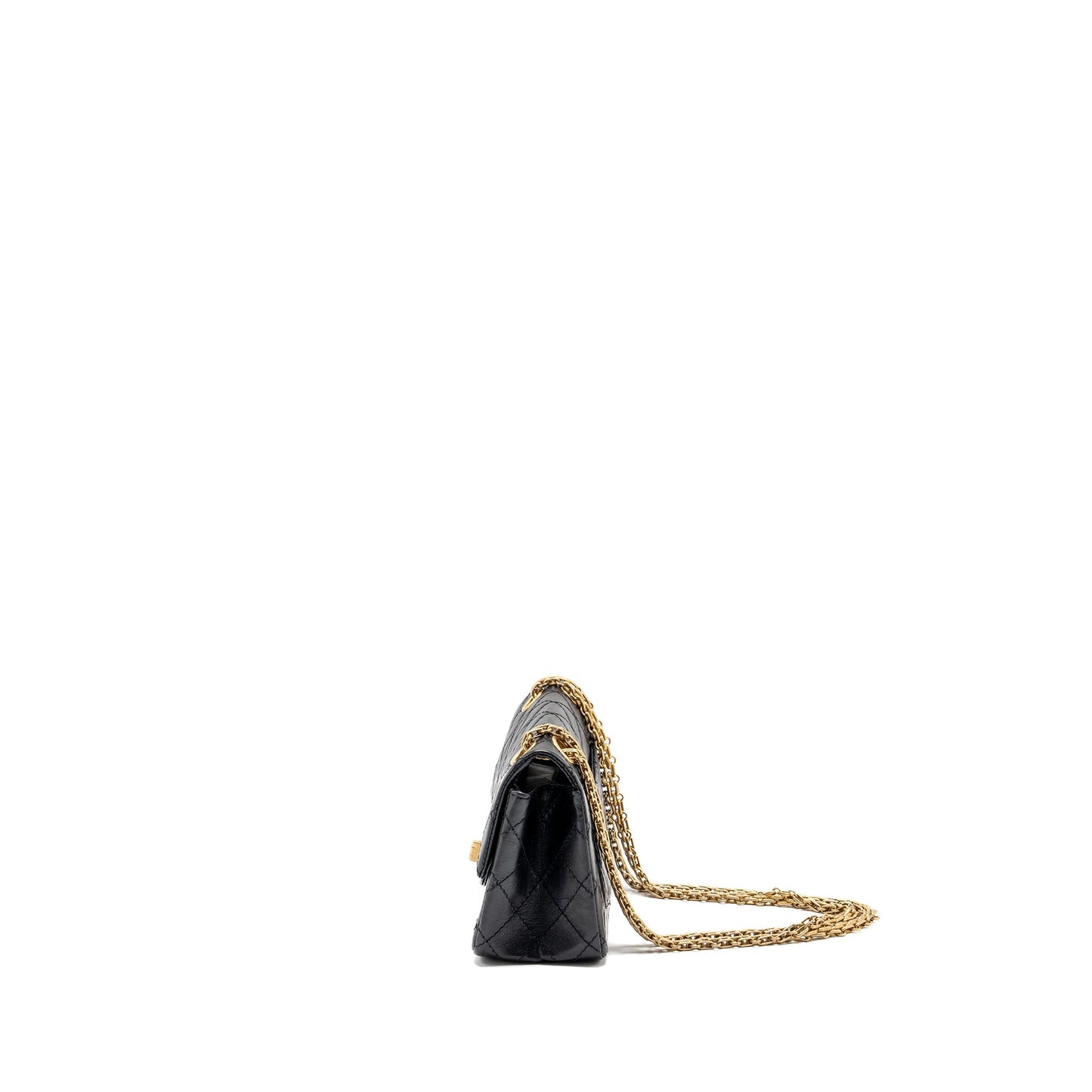 Chanel mini 2.55 reissue flap bag aged calfskin black